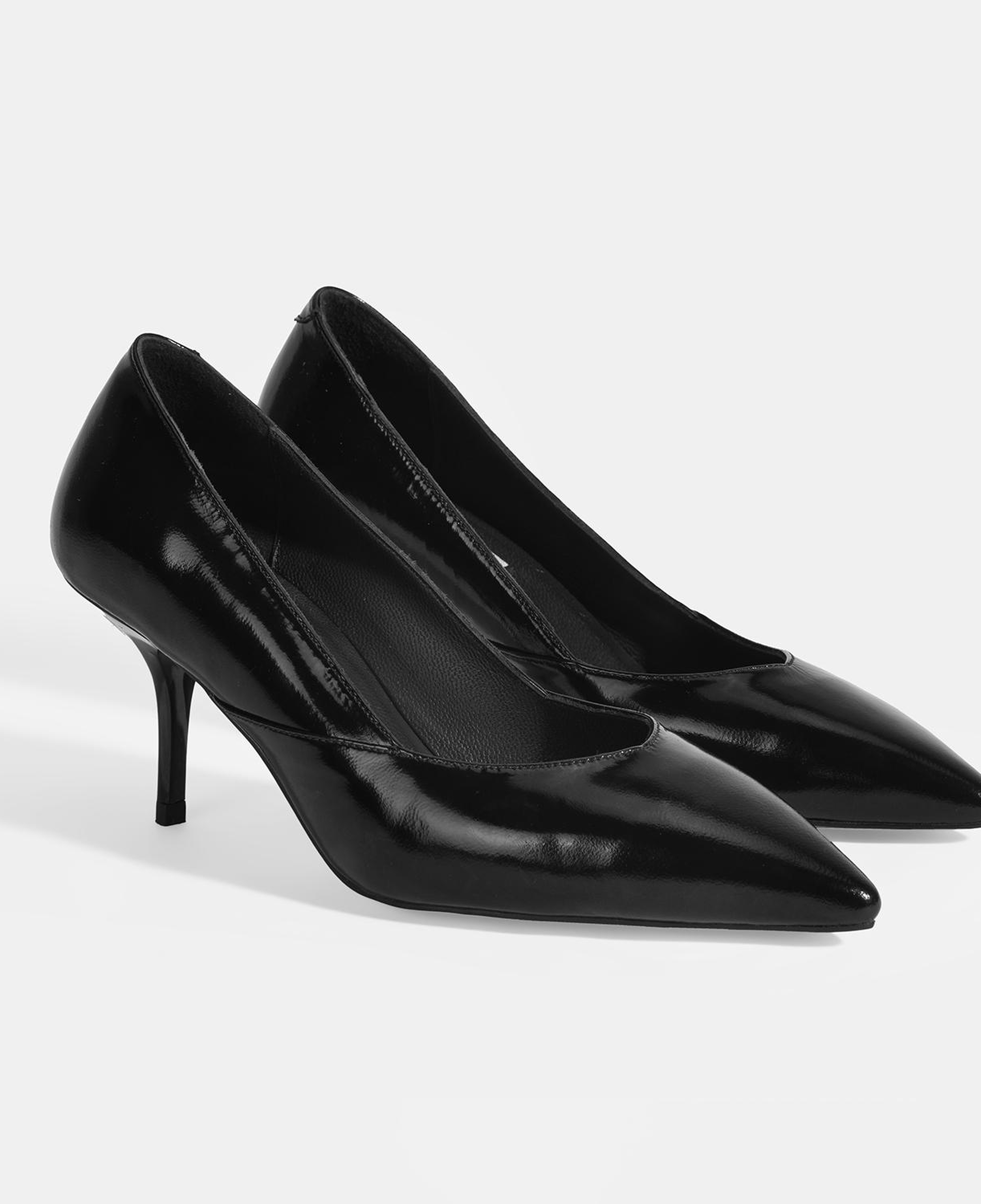 Kadın Siyah Rugan Topuklu Ayakkabı