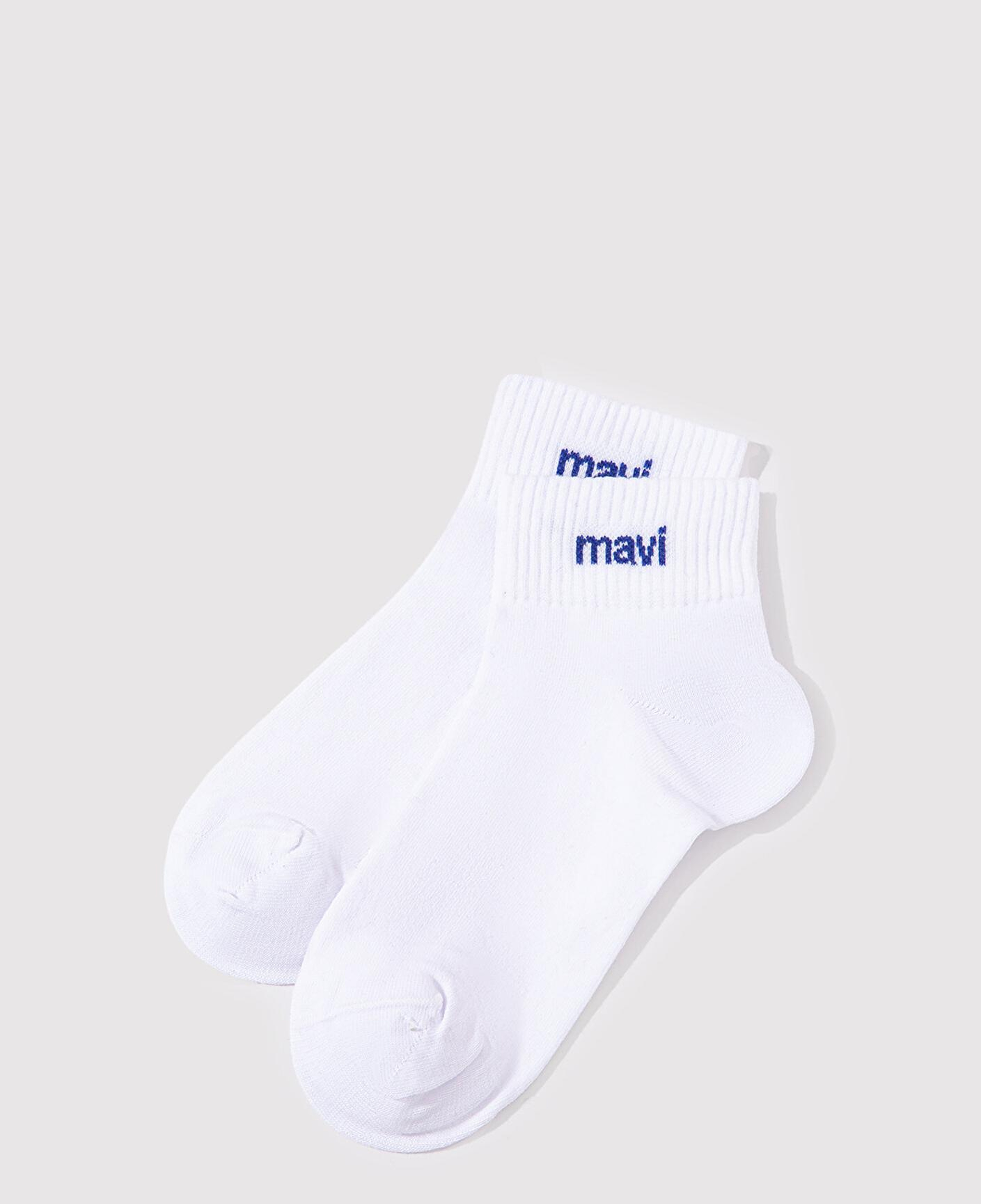 Mavi Mavi Logo Detaylı Beyaz Soket Çorap 1910331-620