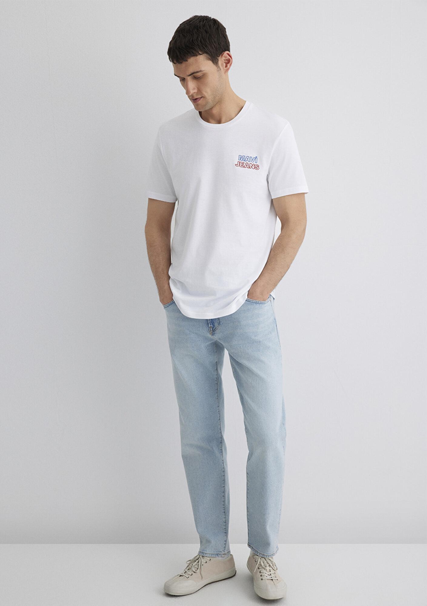 Mavi Mavi Jeans Baskılı Beyaz Tişört Slim Fit / Dar Kesim 066841-620