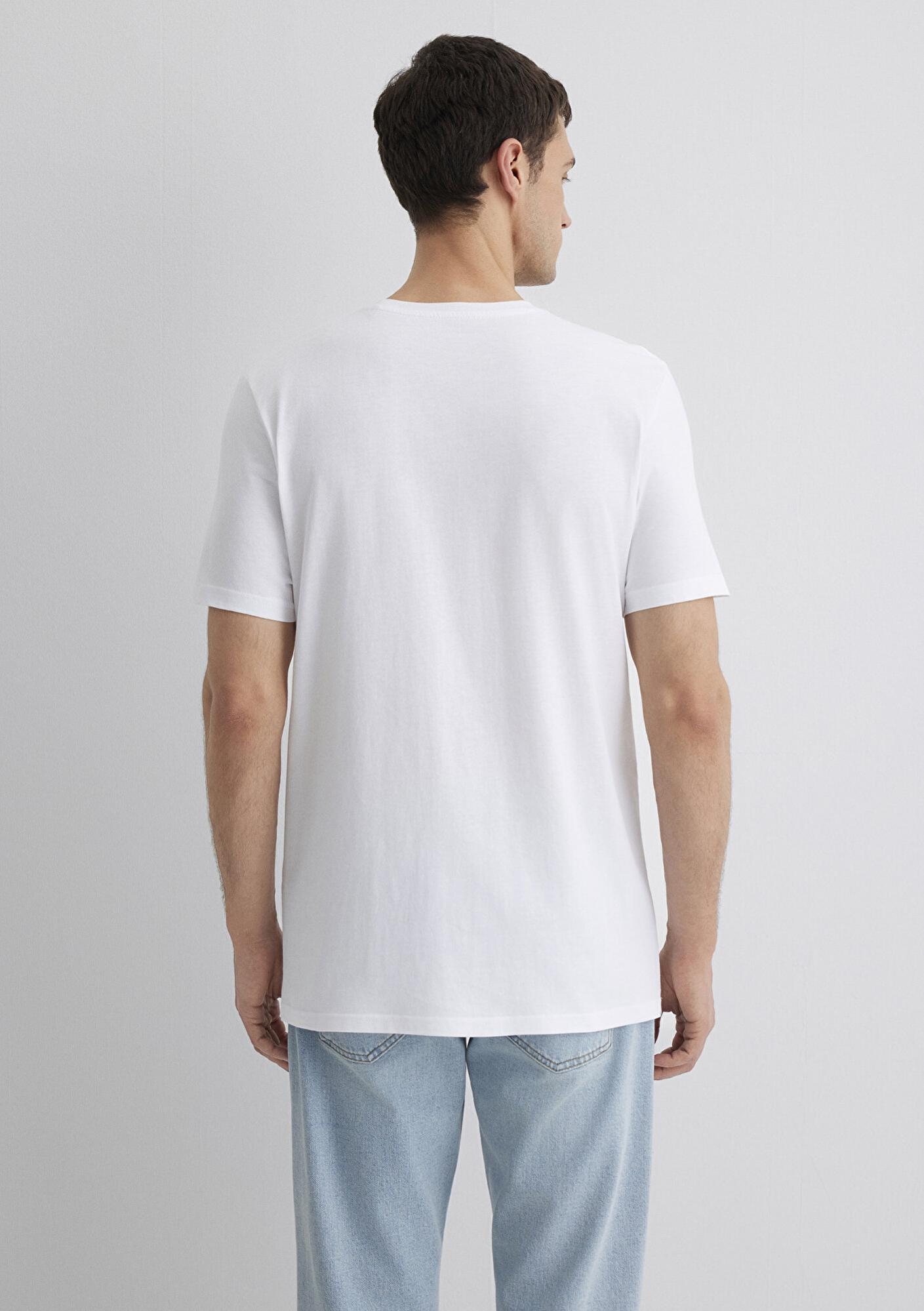 Mavi Mavi Jeans Baskılı Beyaz Tişört Slim Fit / Dar Kesim 066841-620