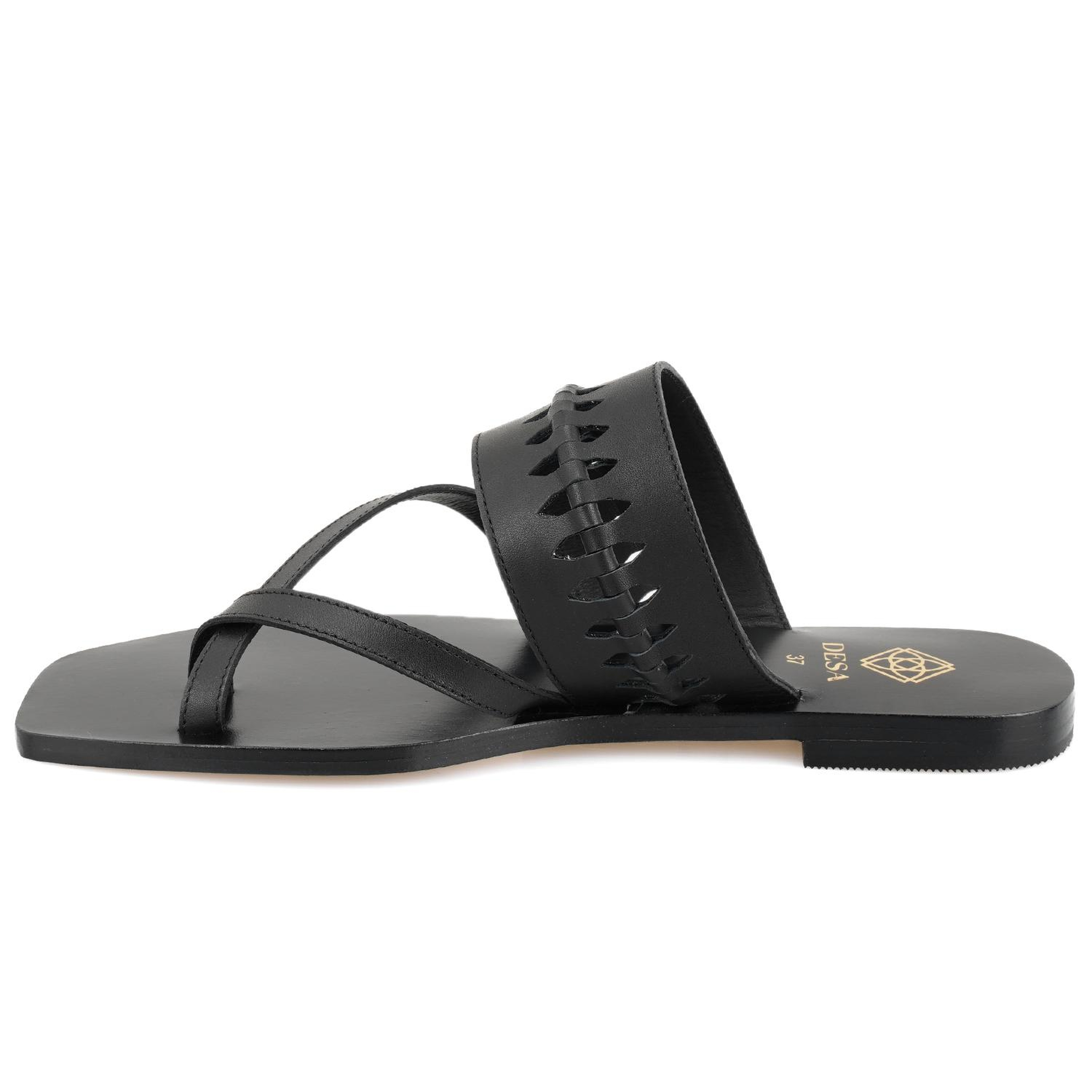 Kadın Siyah Parmak Arası Deri Terlik