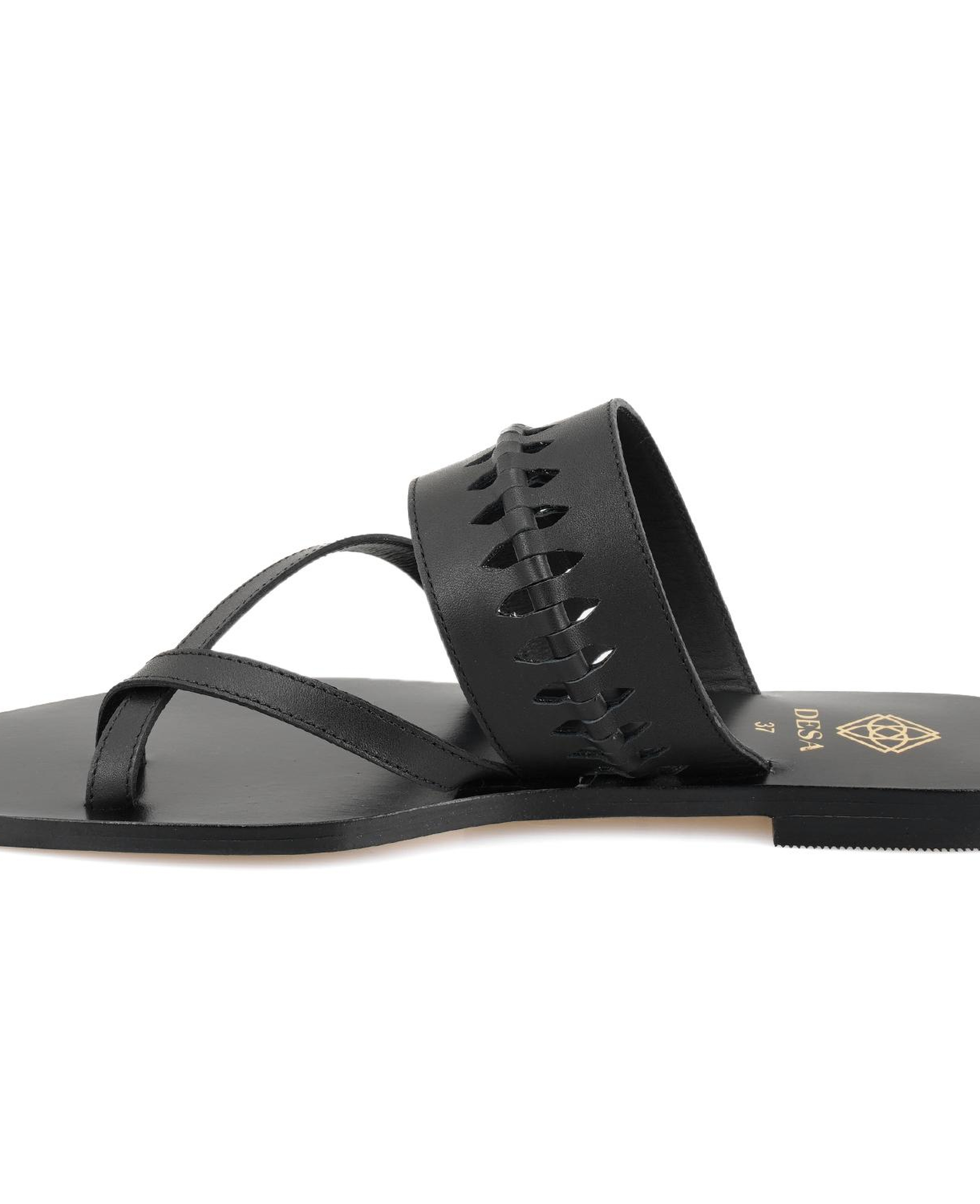 Kadın Siyah Parmak Arası Deri Terlik