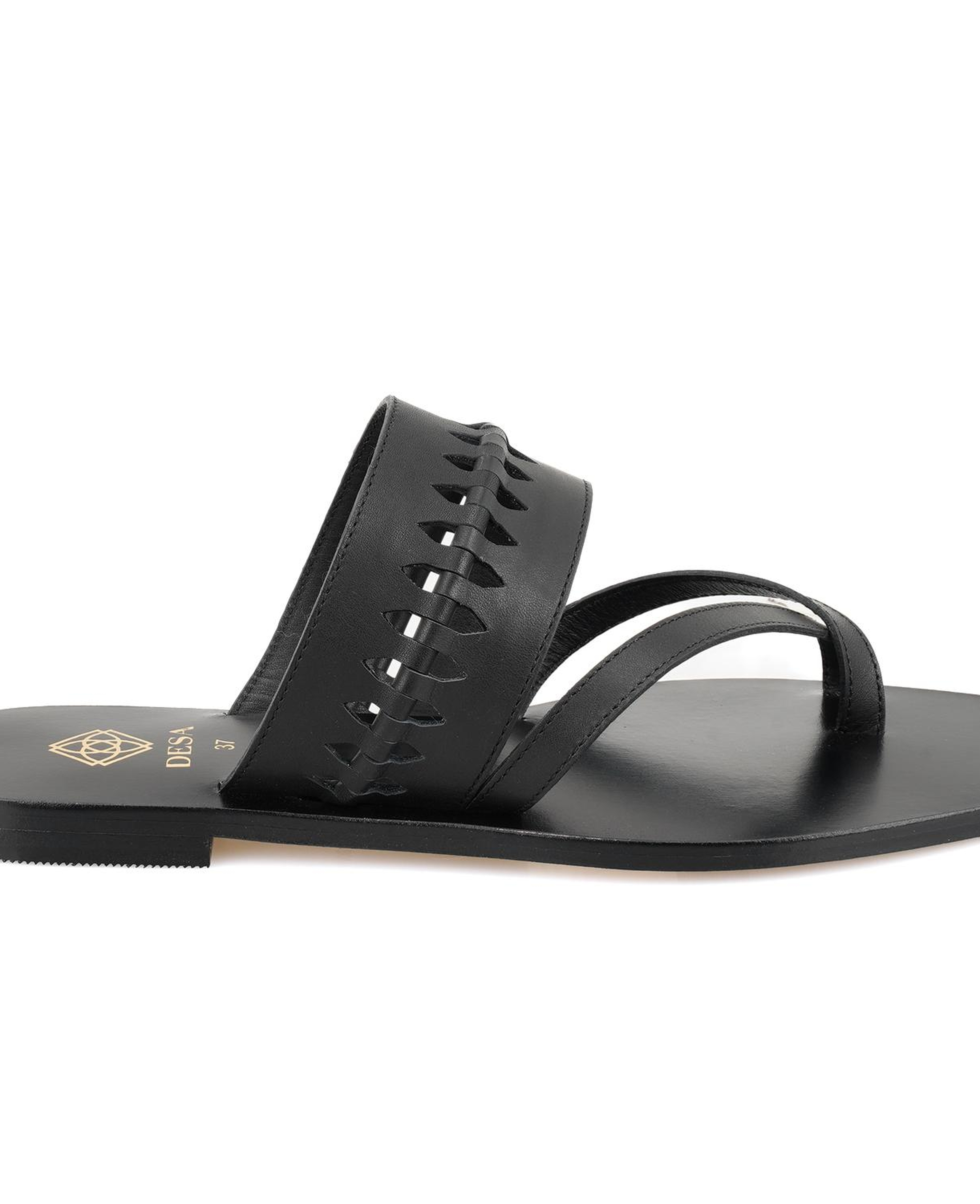 Kadın Siyah Parmak Arası Deri Terlik