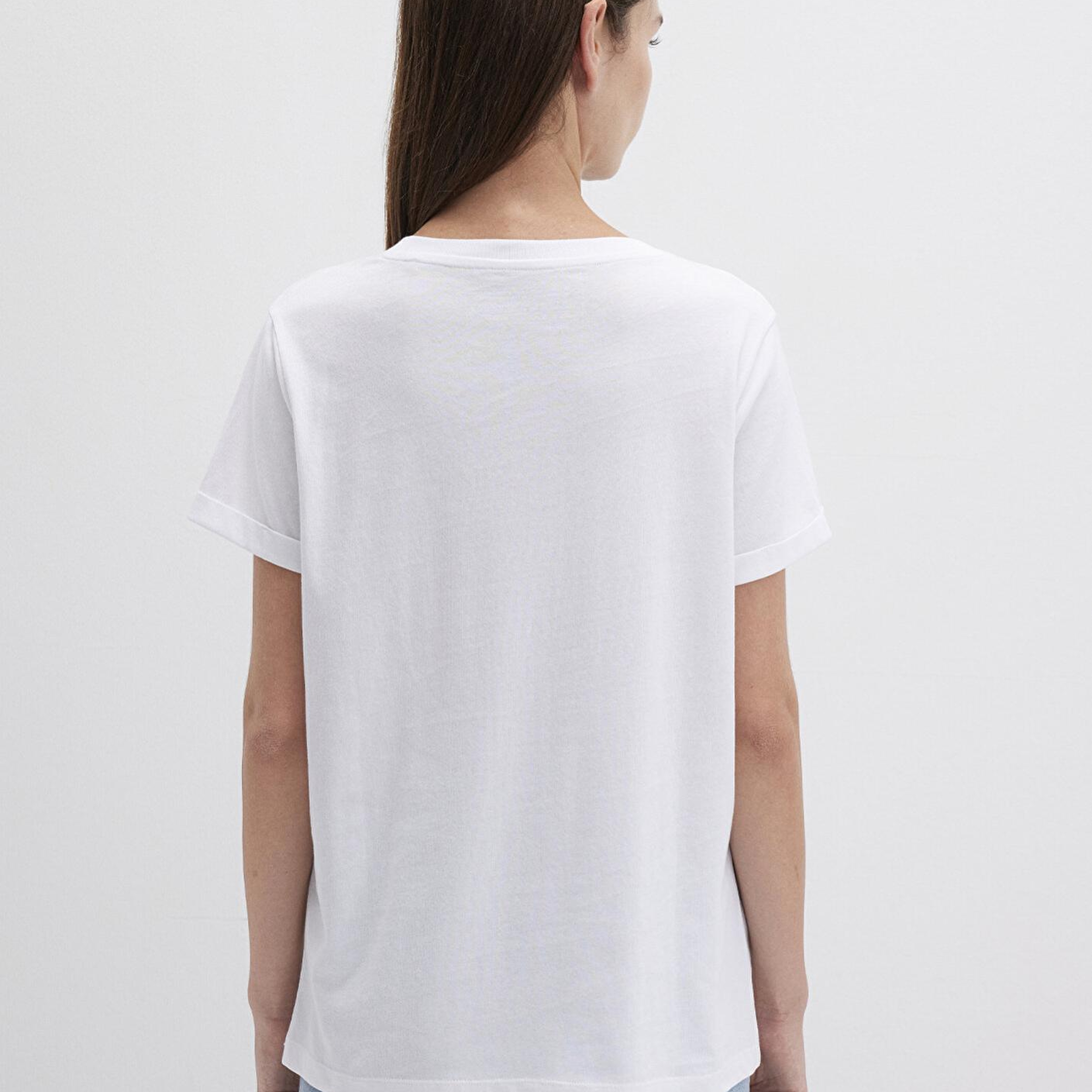 Mavi Denim Kız Baskılı Beyaz İstanbul Tişört Regular Fit / Normal Kesim 1610222-620