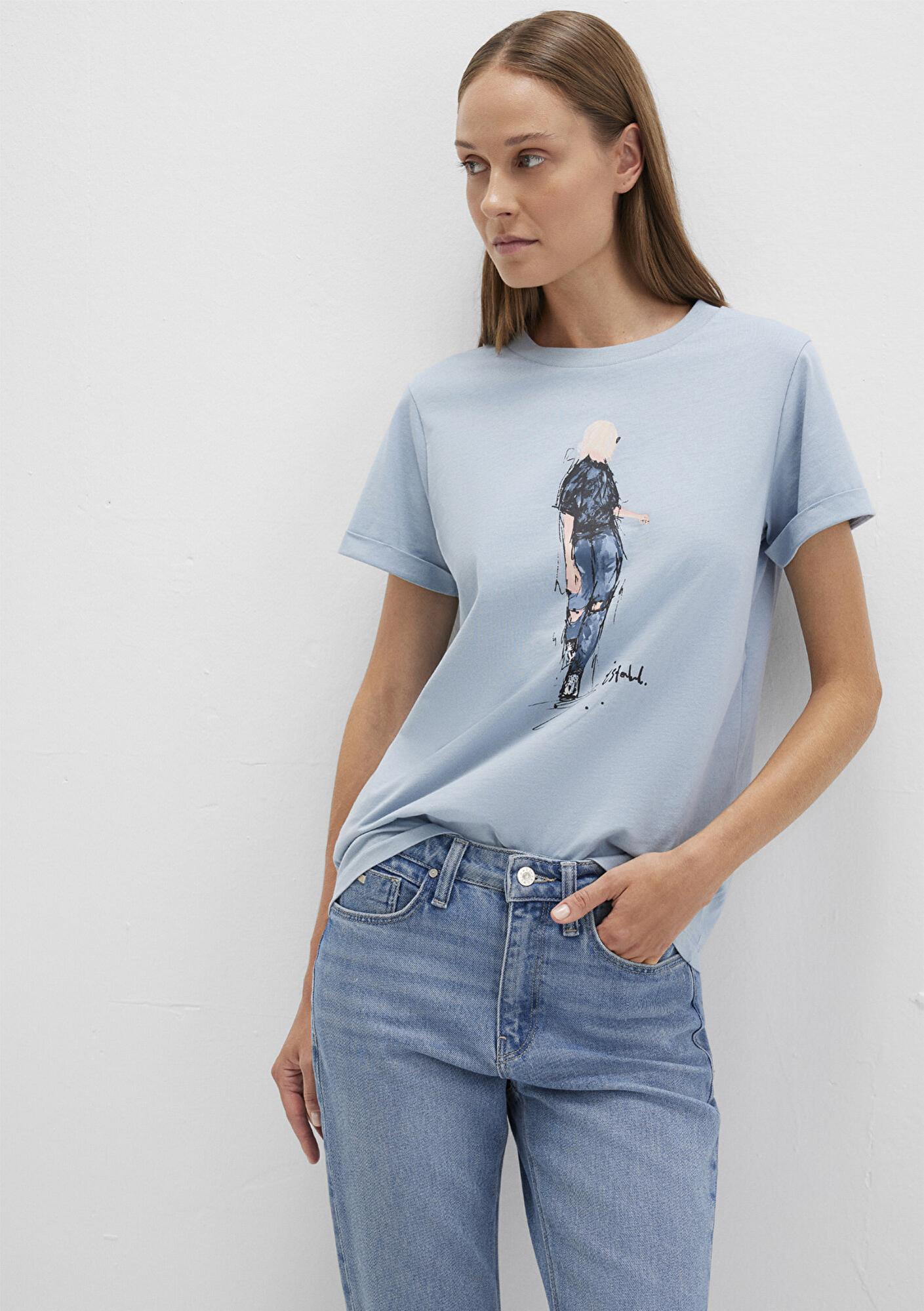 Mavi Denim Kız Baskılı Mavi İstanbul Tişört Regular Fit / Normal Kesim 1610222-70816