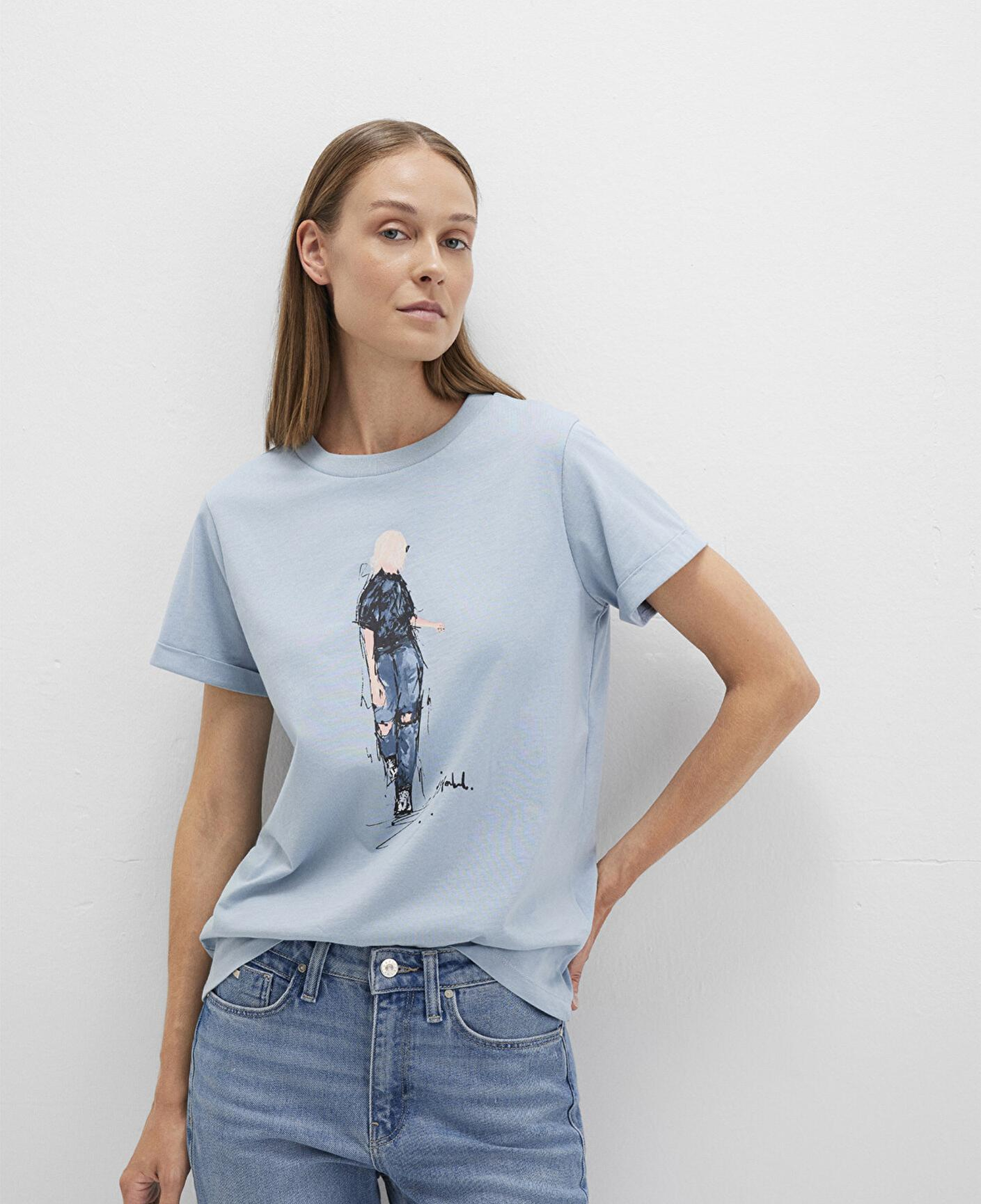 Mavi Denim Kız Baskılı Mavi İstanbul Tişört Regular Fit / Normal Kesim 1610222-70816