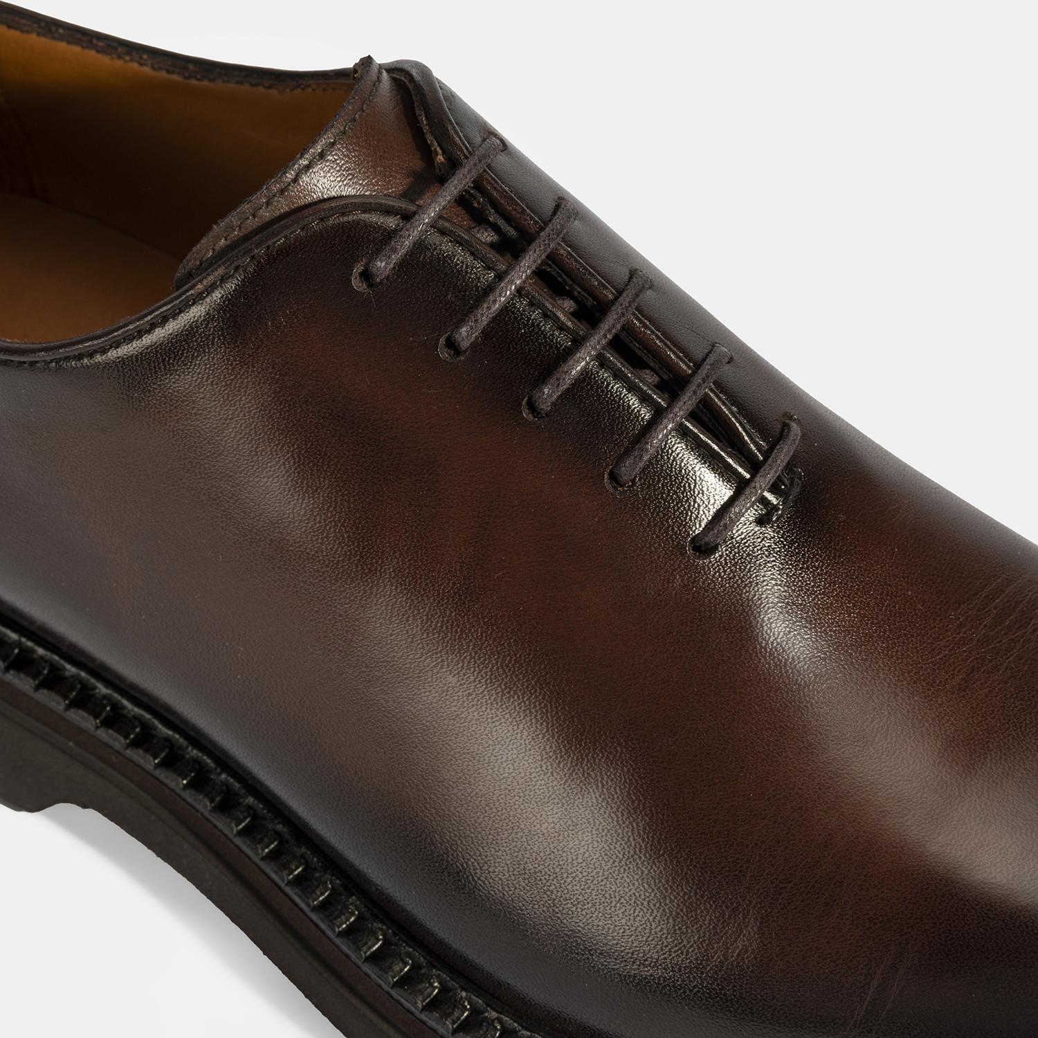 Erkek Kahve Bağcıklı Deri Klasik Ayakkabı