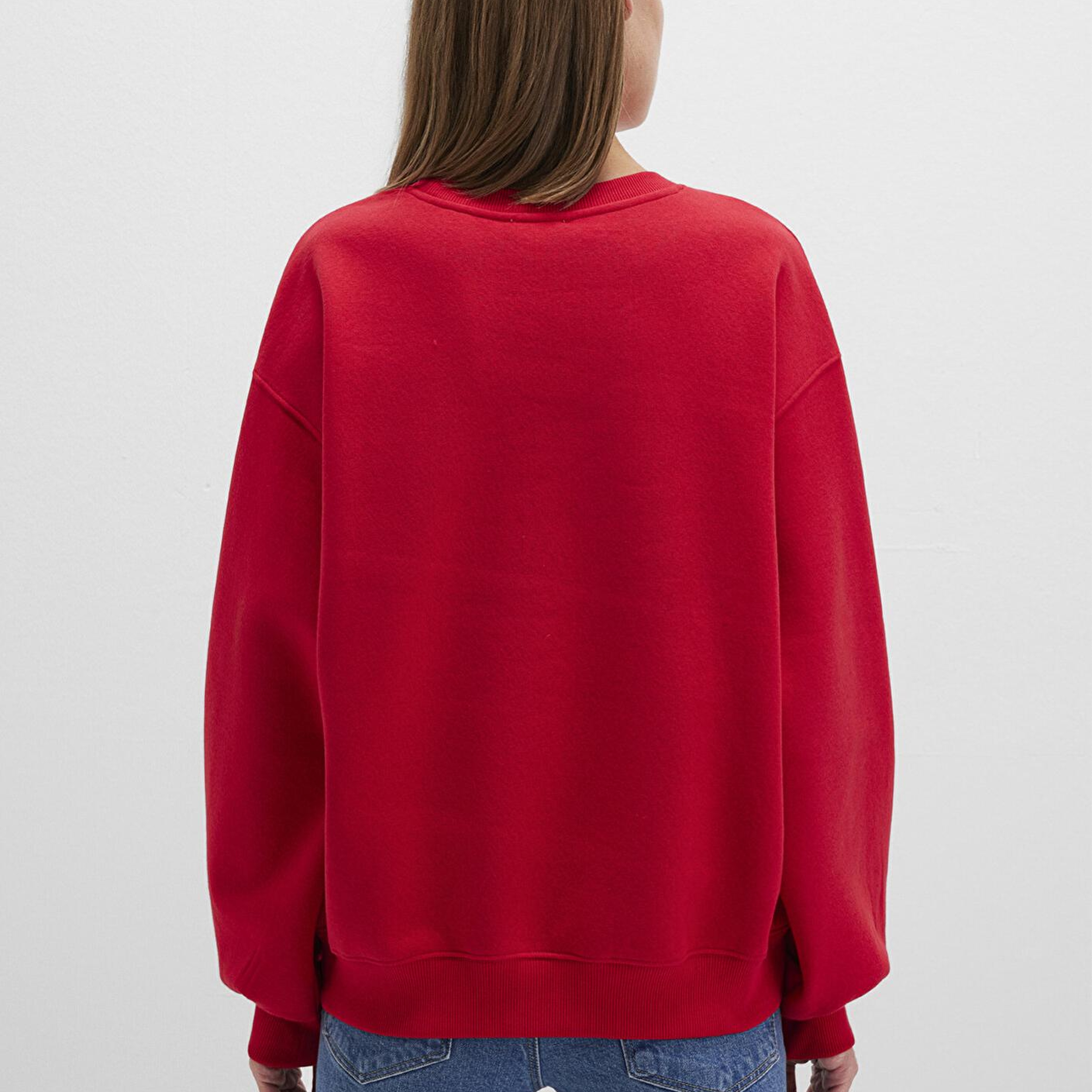 Mavi Bisiklet Yaka Kırmızı Basic Sweatshirt 1610198-80791