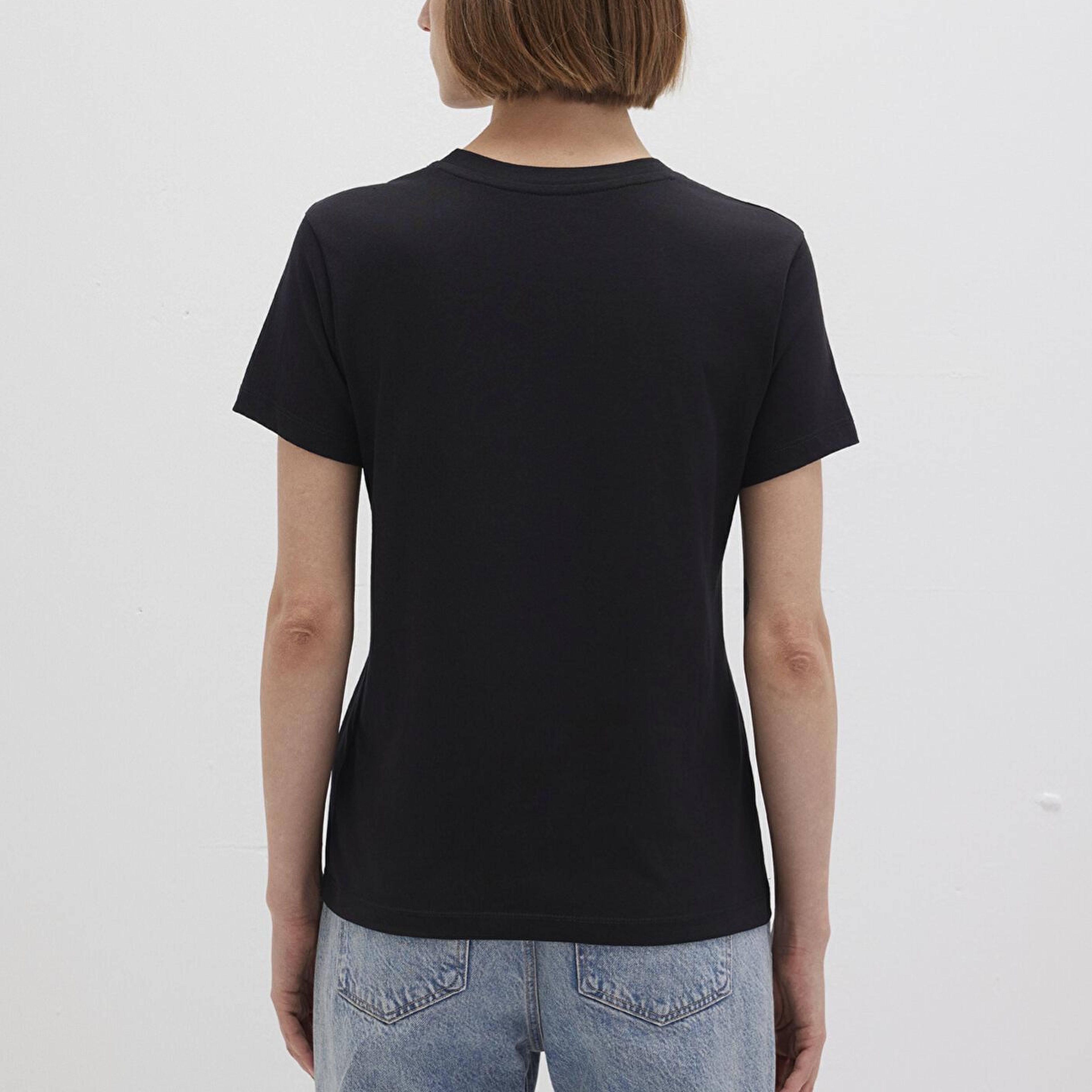 Mavi Mavi Logo Baskılı Siyah Tişört Semi Slim Fit / Yarı Dar Kesim 1601185-900