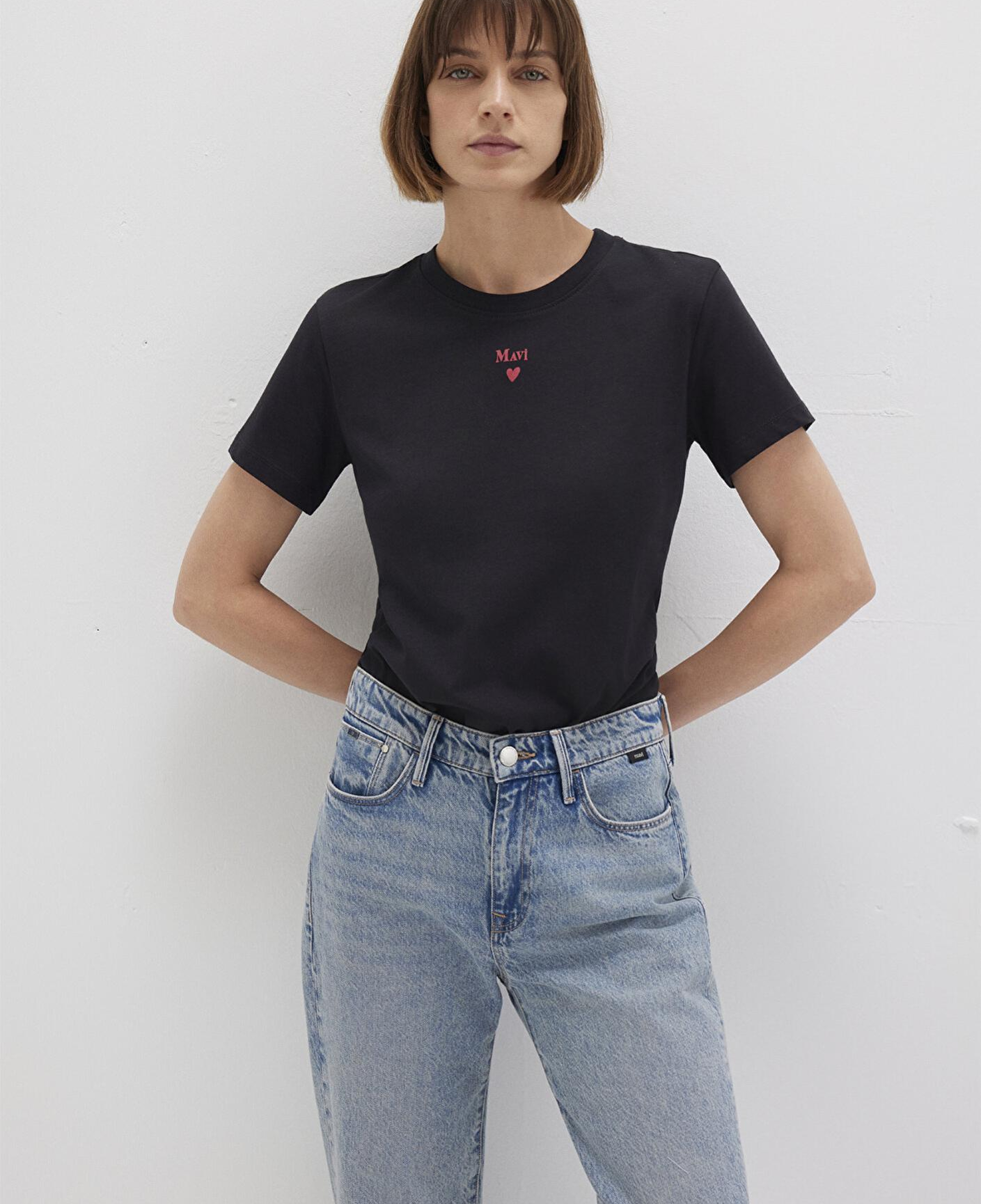 Mavi Mavi Logo Baskılı Siyah Tişört Semi Slim Fit / Yarı Dar Kesim 1601185-900