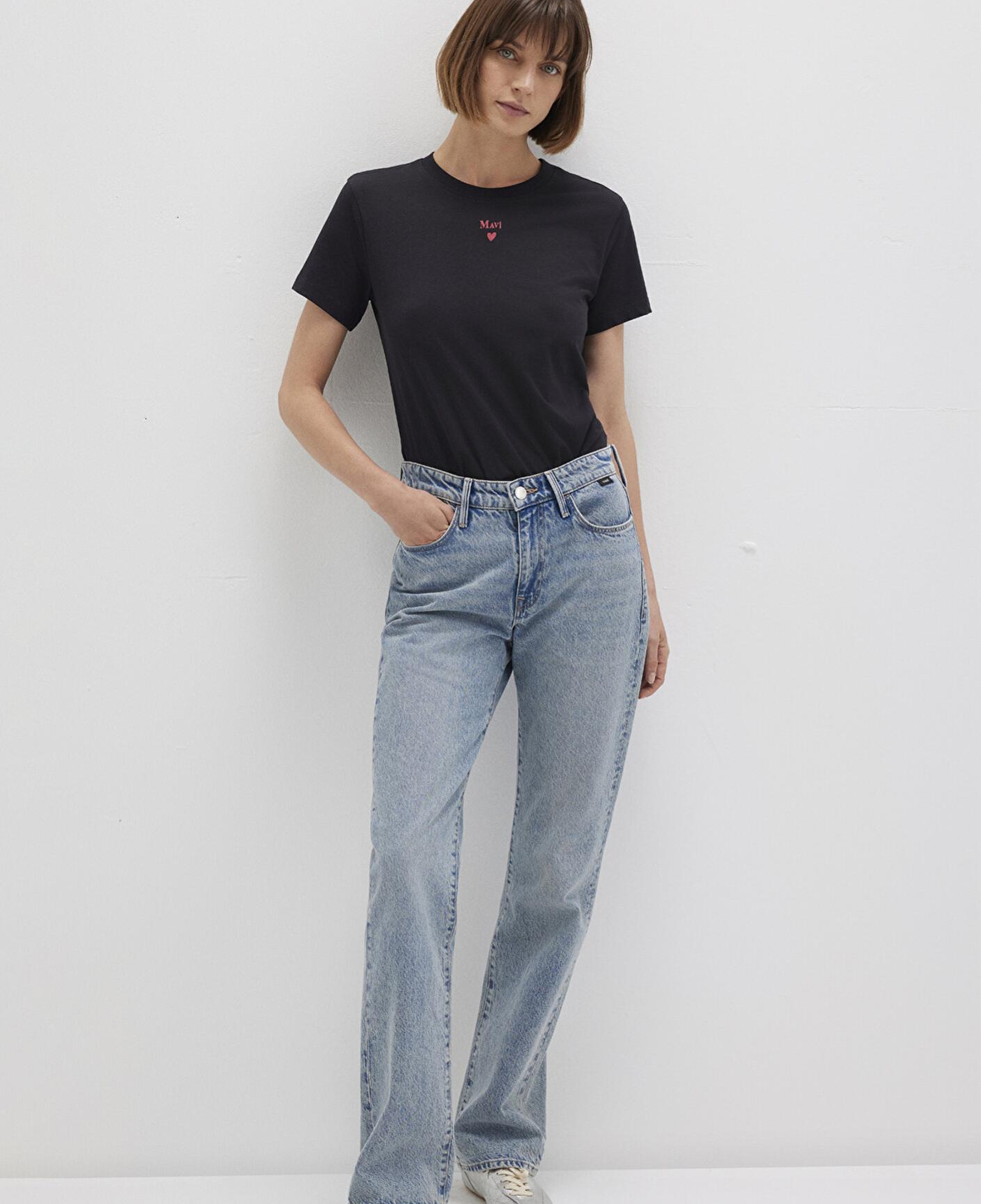 Mavi Mavi Logo Baskılı Siyah Tişört Semi Slim Fit / Yarı Dar Kesim 1601185-900