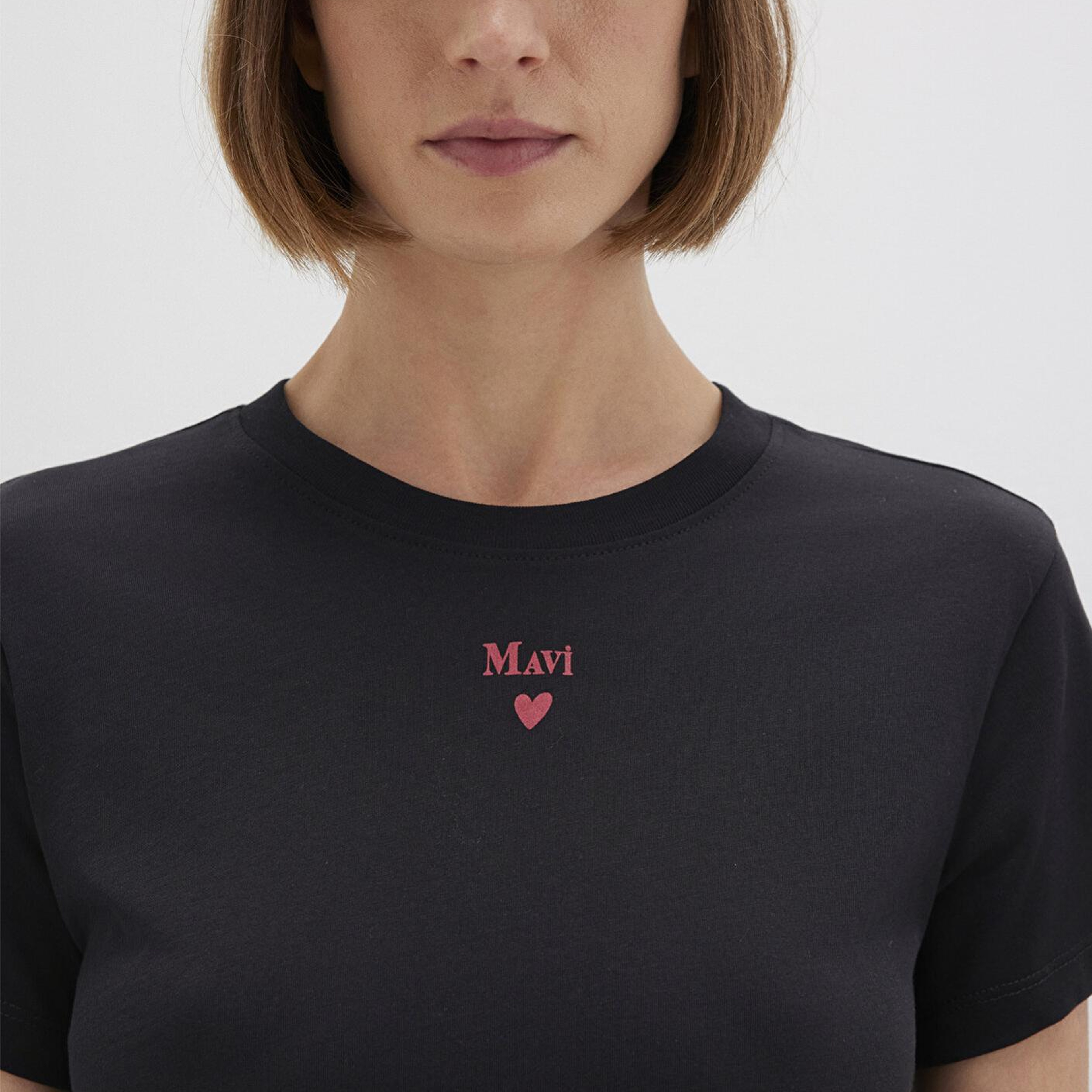 Mavi Mavi Logo Baskılı Siyah Tişört Semi Slim Fit / Yarı Dar Kesim 1601185-900