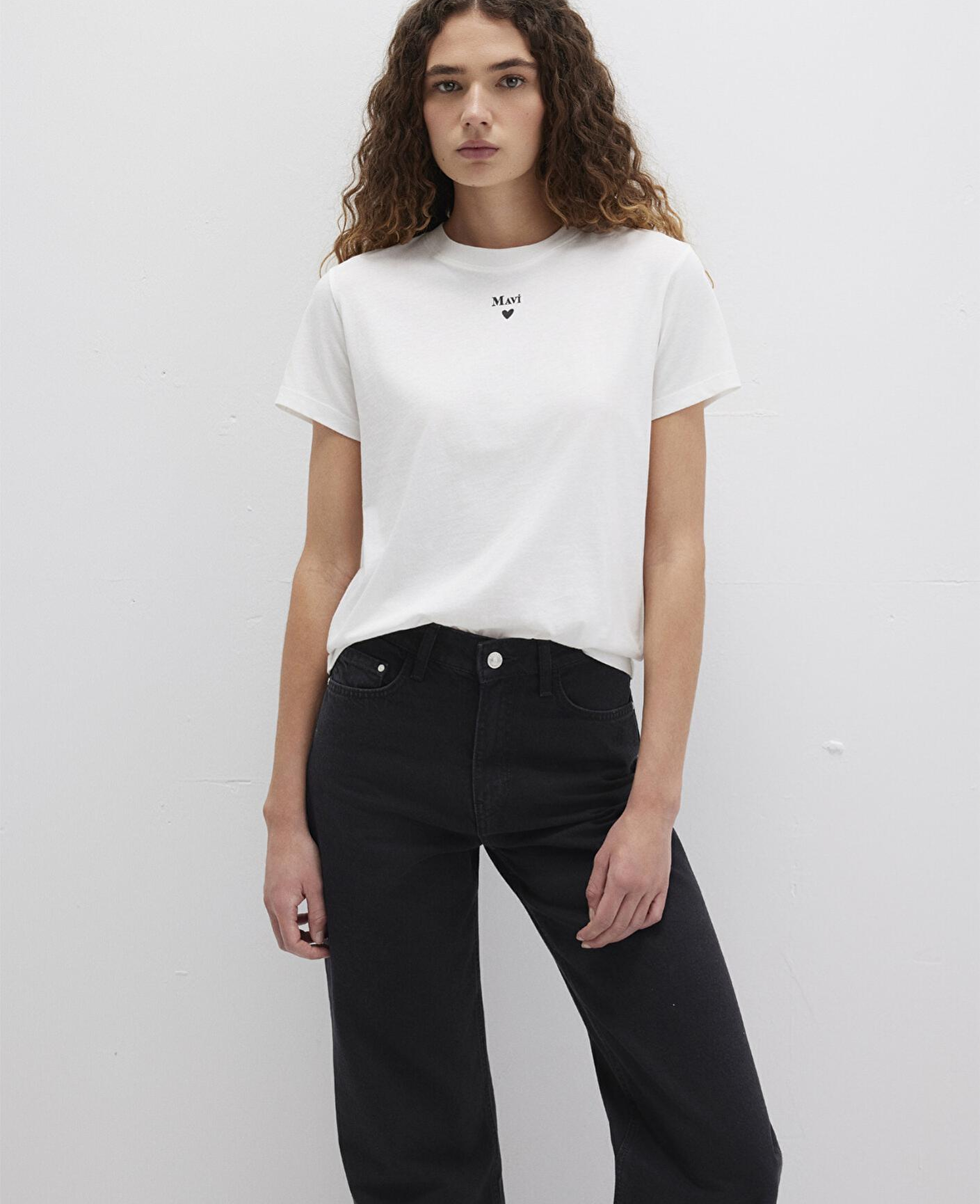 Mavi Mavi Logo Baskılı Beyaz Tişört Semi Slim Fit / Yarı Dar Kesim 1601185-33389