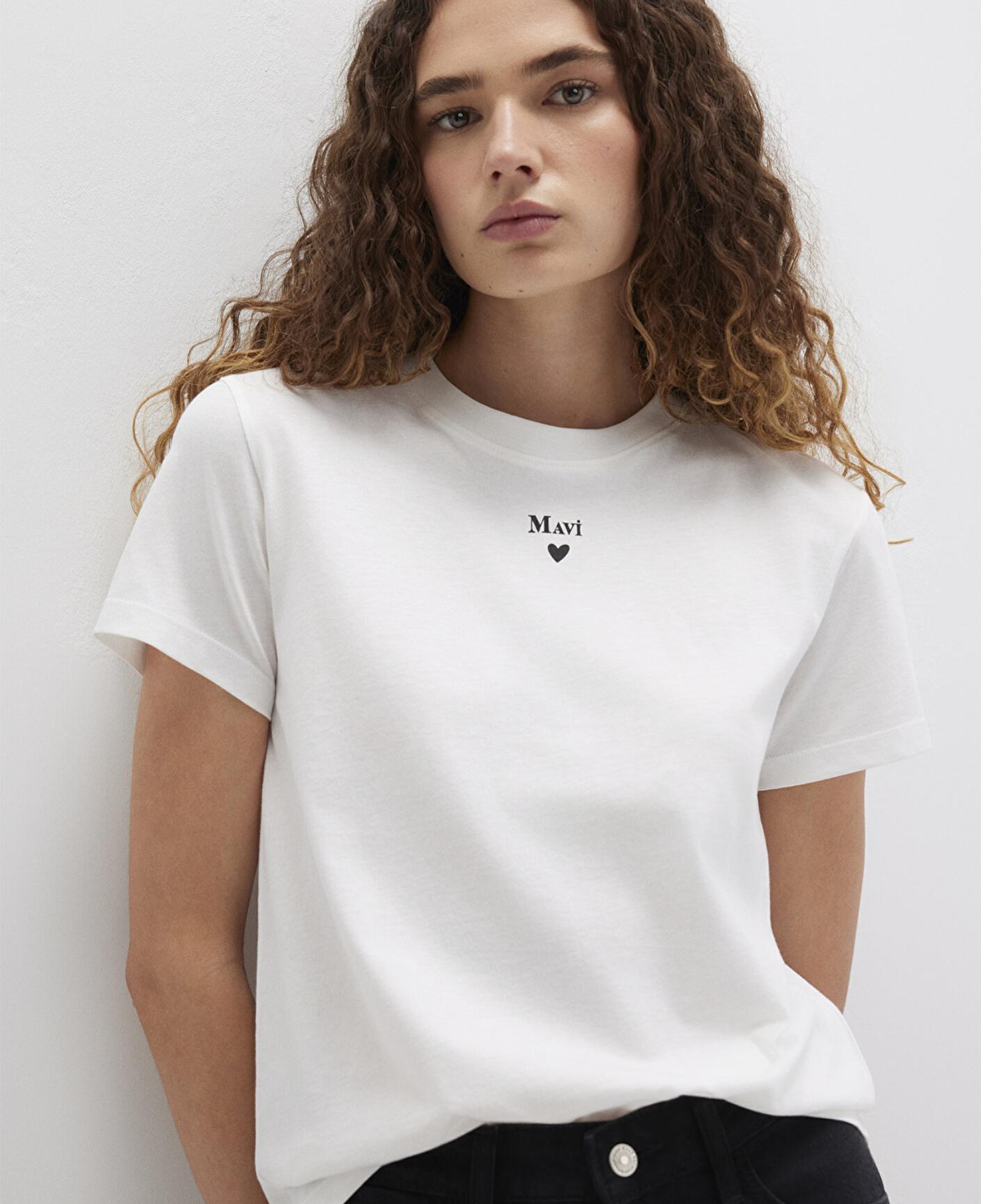 Mavi Mavi Logo Baskılı Beyaz Tişört Semi Slim Fit / Yarı Dar Kesim 1601185-33389