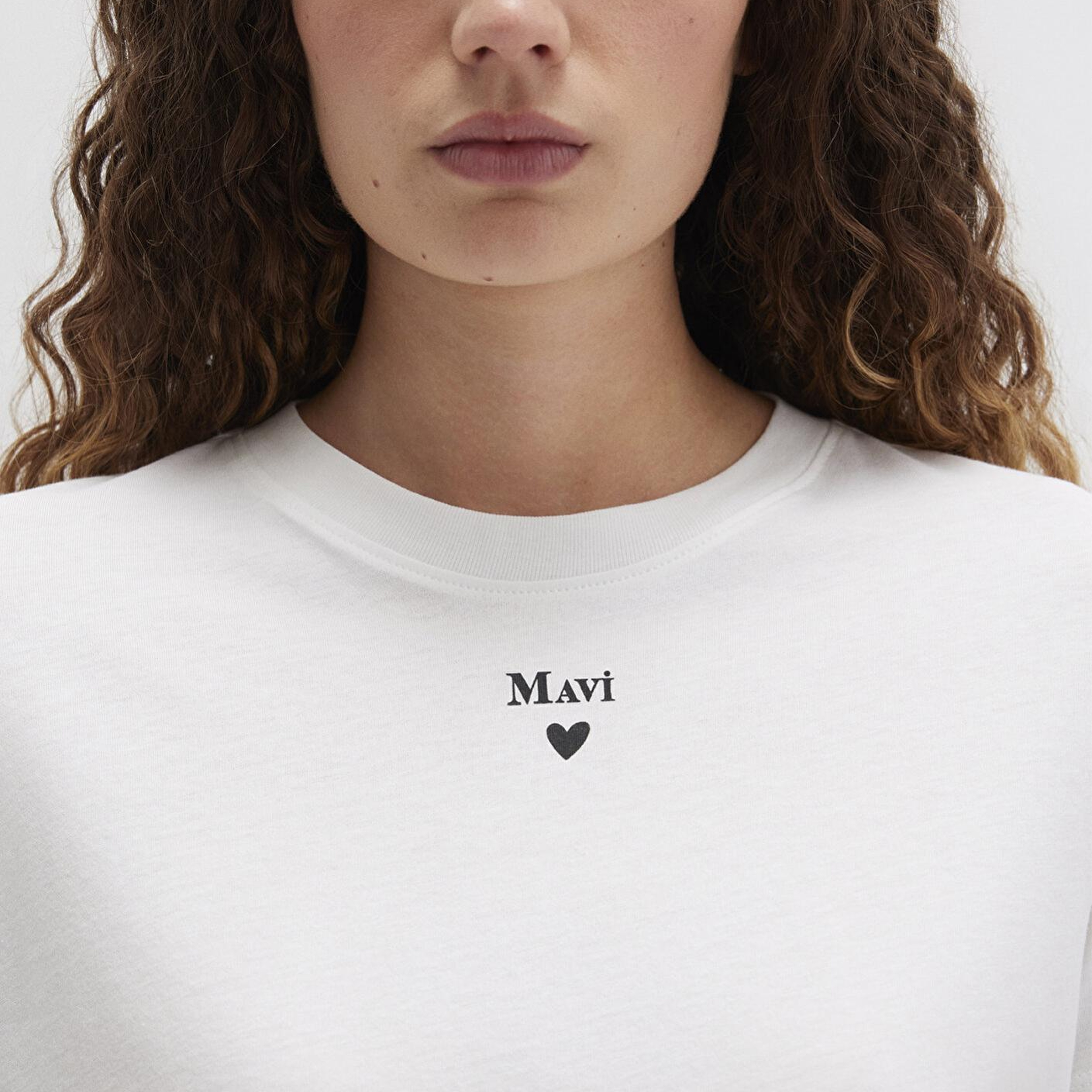 Mavi Mavi Logo Baskılı Beyaz Tişört Semi Slim Fit / Yarı Dar Kesim 1601185-33389