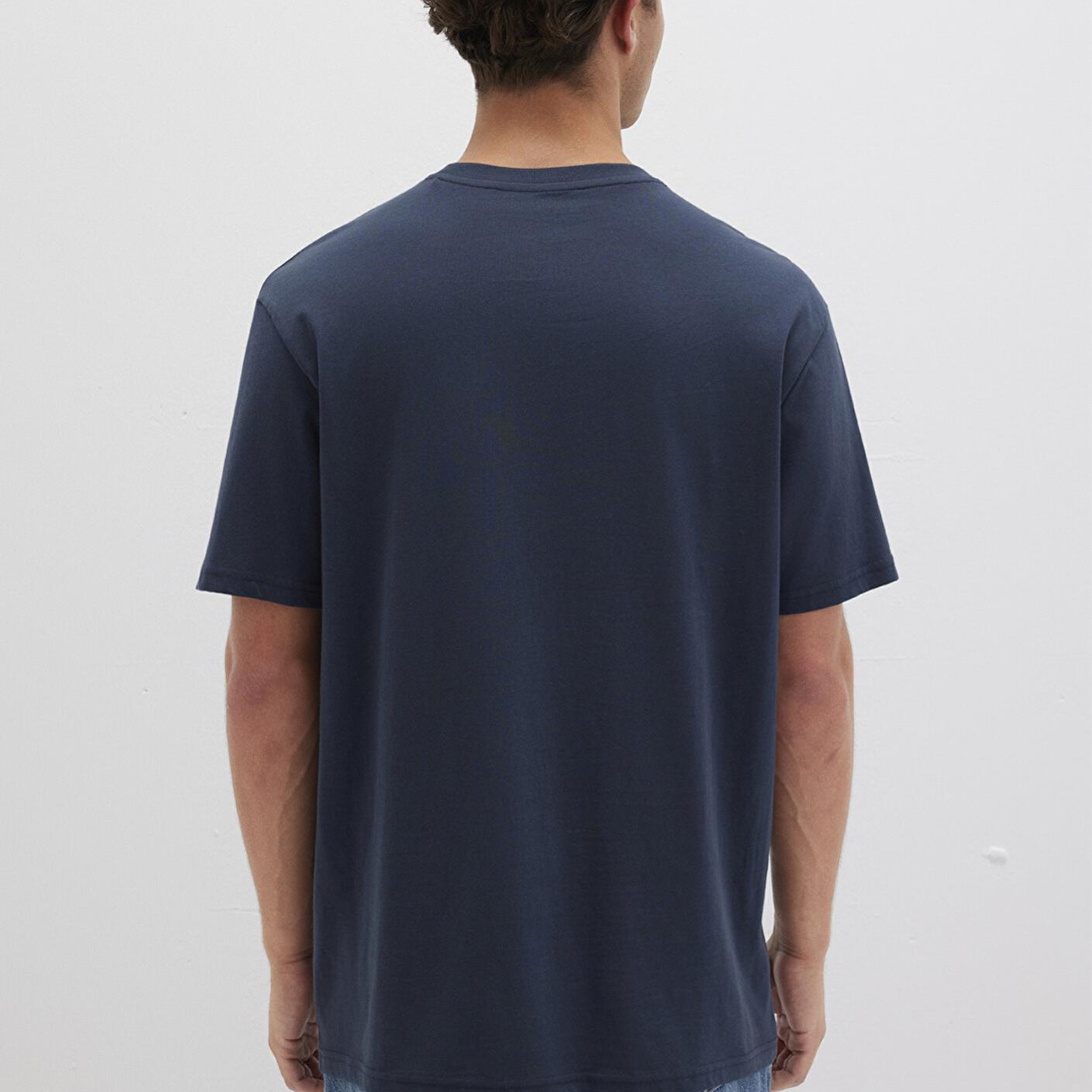 Mavi Mavi Logo İşlemeli Lacivert Basic Tişört Loose Fit / Bol Rahat Kesim 067074-33207