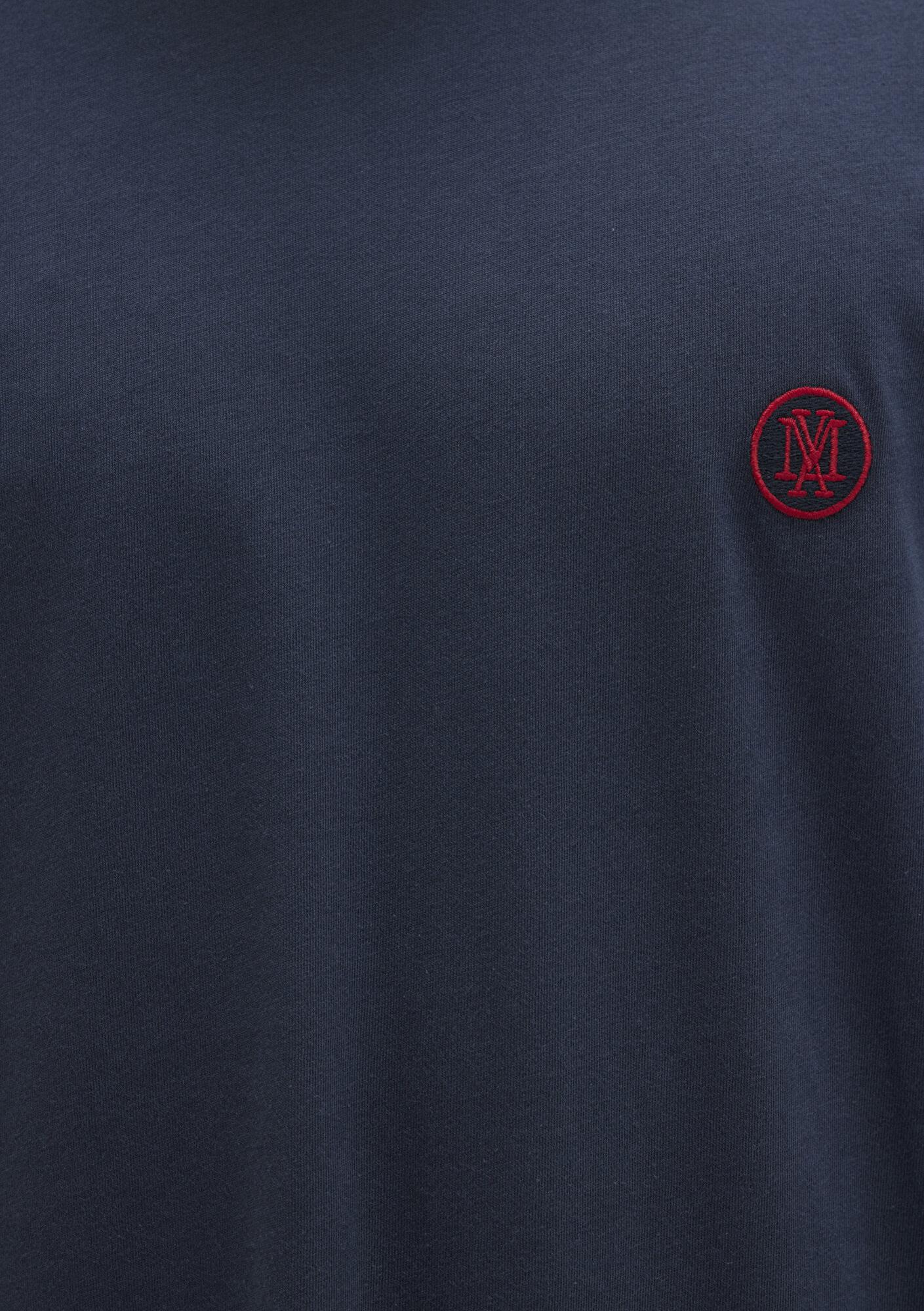 Mavi Mavi Logo İşlemeli Lacivert Basic Tişört Loose Fit / Bol Rahat Kesim 067074-33207