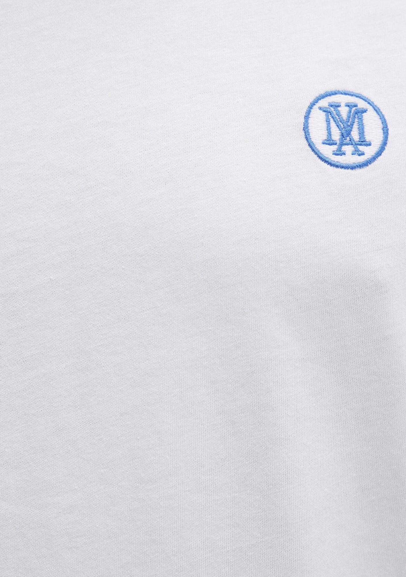 Mavi Mavi Logo İşlemeli Beyaz Basic Tişört Loose Fit / Bol Rahat Kesim 067074-620