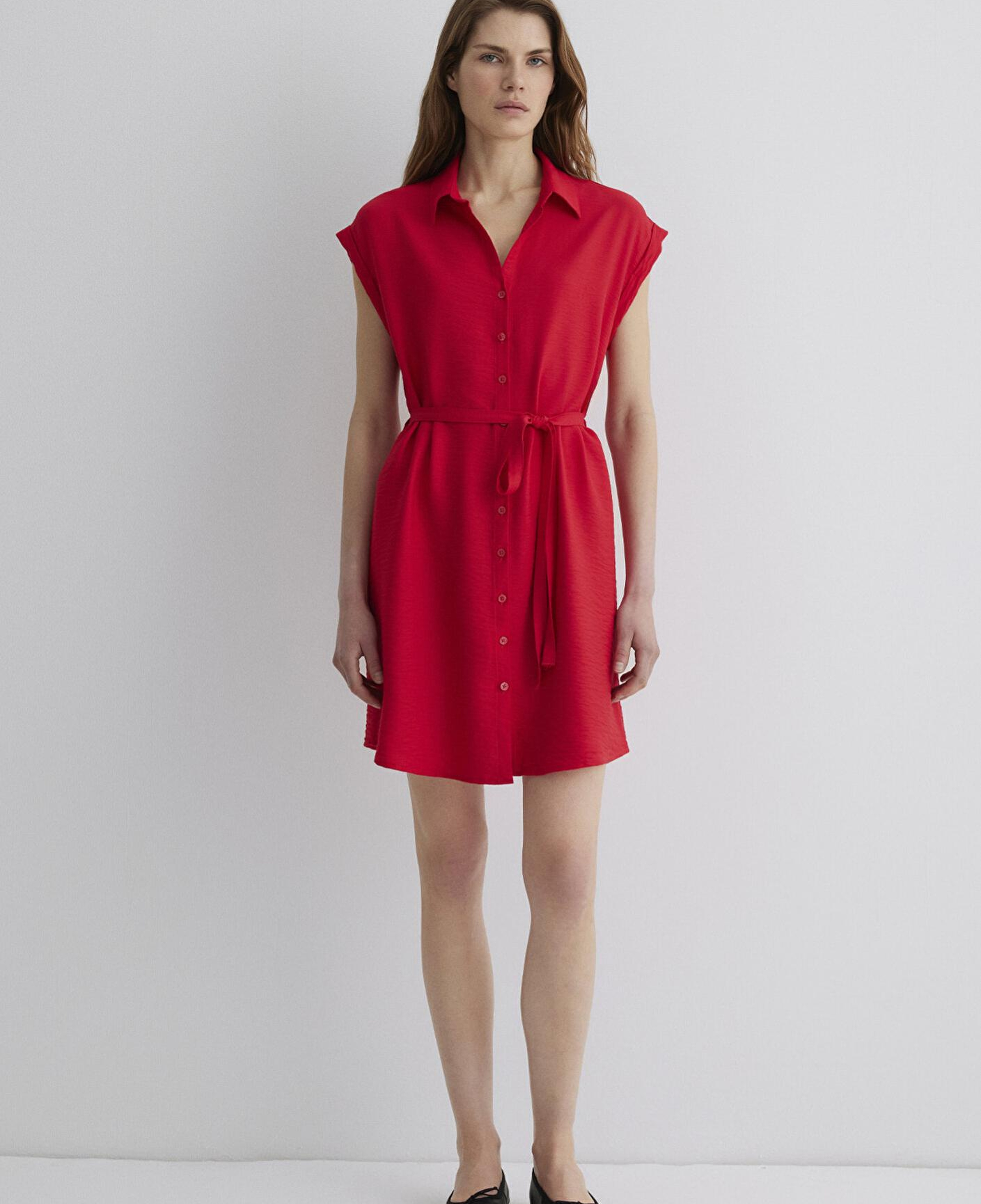 Mavi Kırmızı Gömlek Elbise 131139-29723