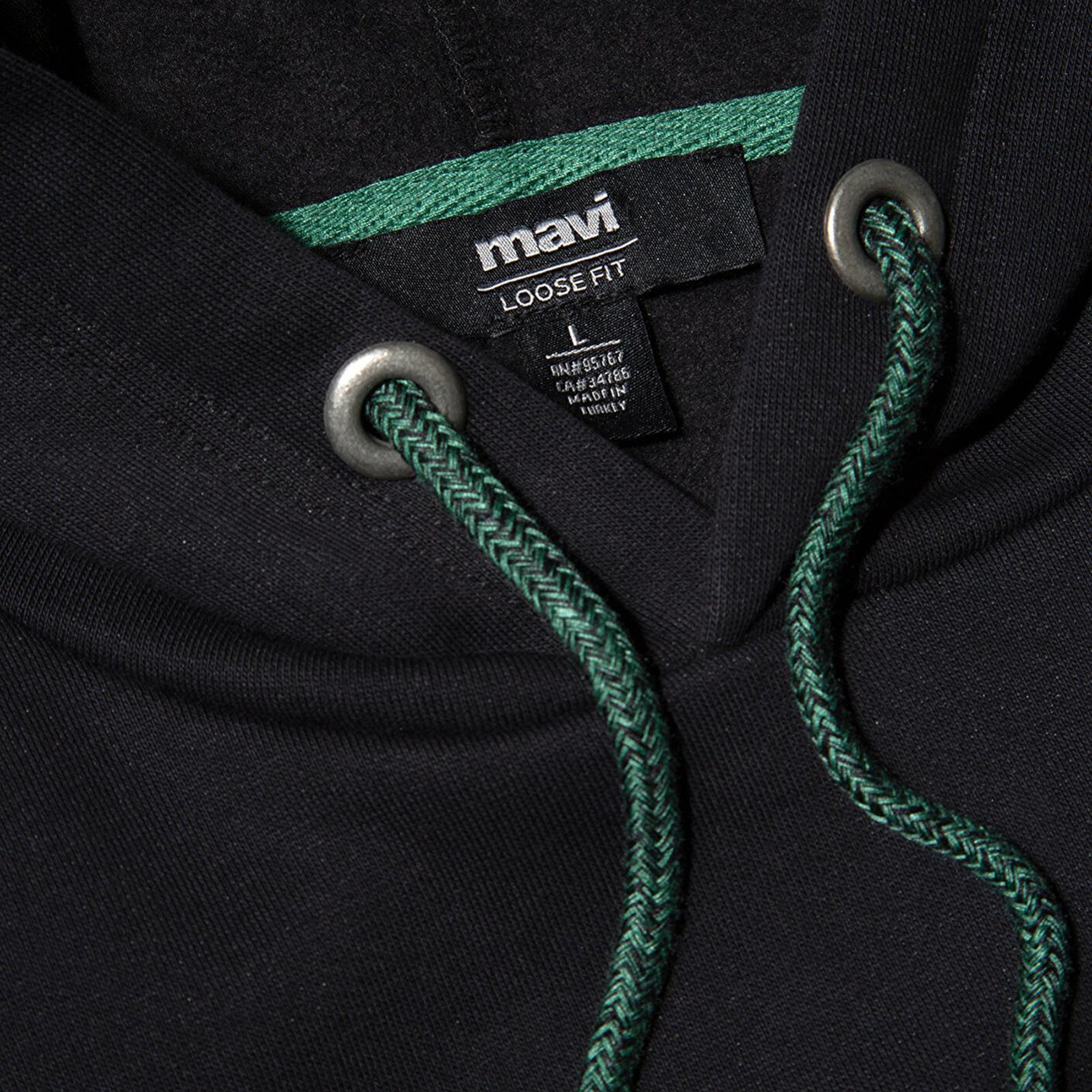 Mavi Mavi Logo Nakışlı Kapüşonlu Siyah Sweatshirt 065809-900