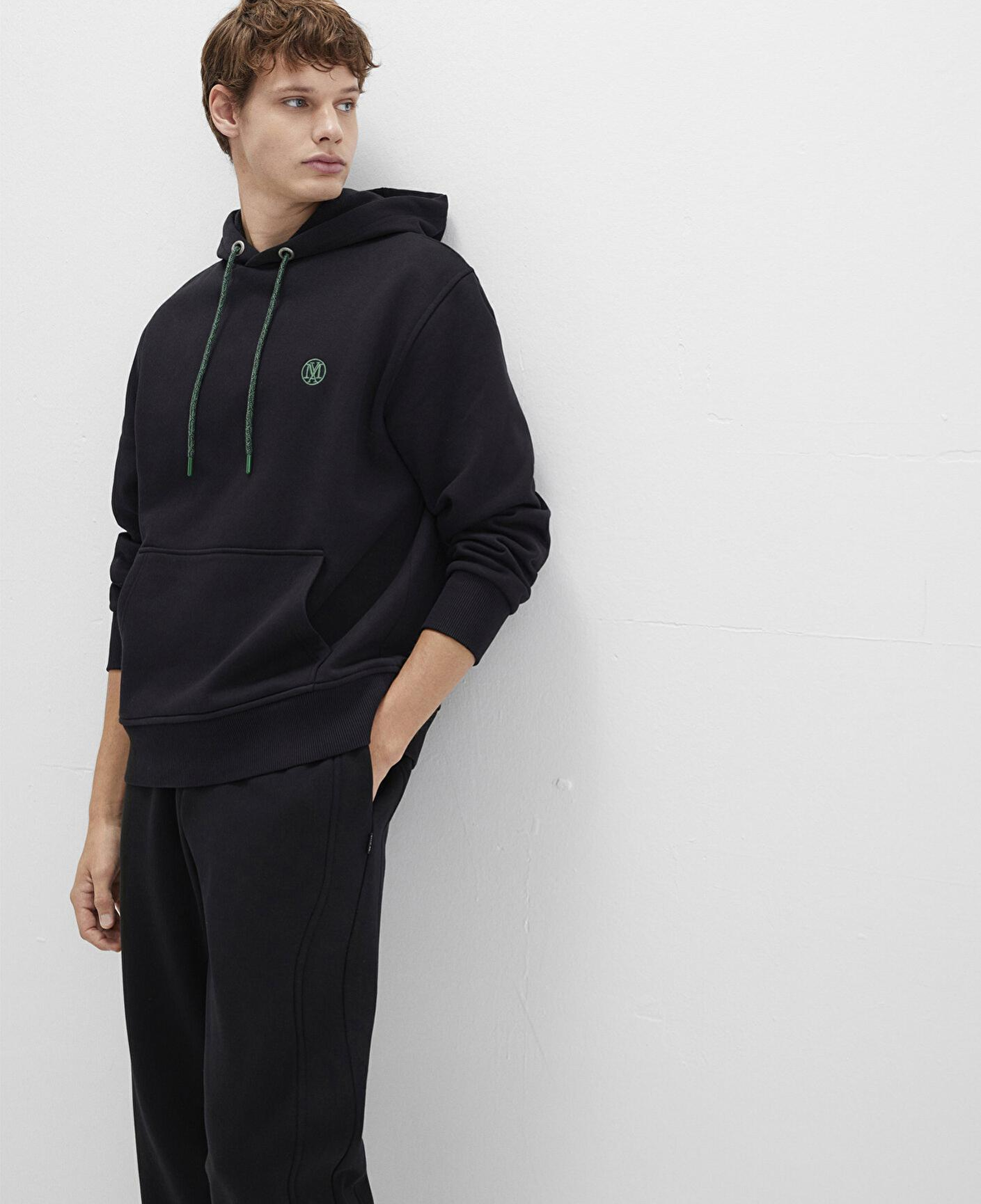 Mavi Mavi Logo Nakışlı Kapüşonlu Siyah Sweatshirt 065809-900