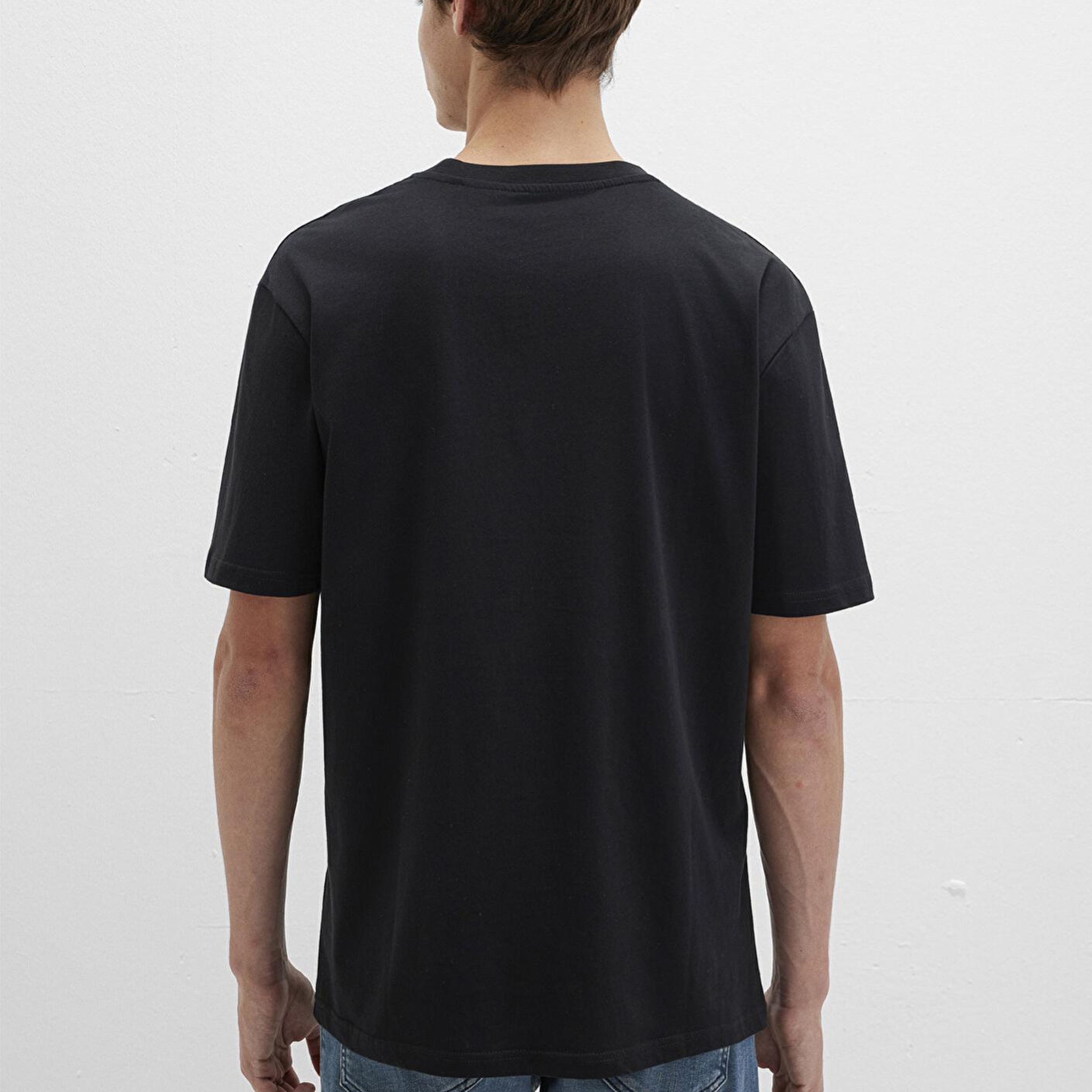 Mavi Mavi Pro Logo Baskılı Siyah Tişört Loose Fit / Bol Rahat Kesim 067034-900