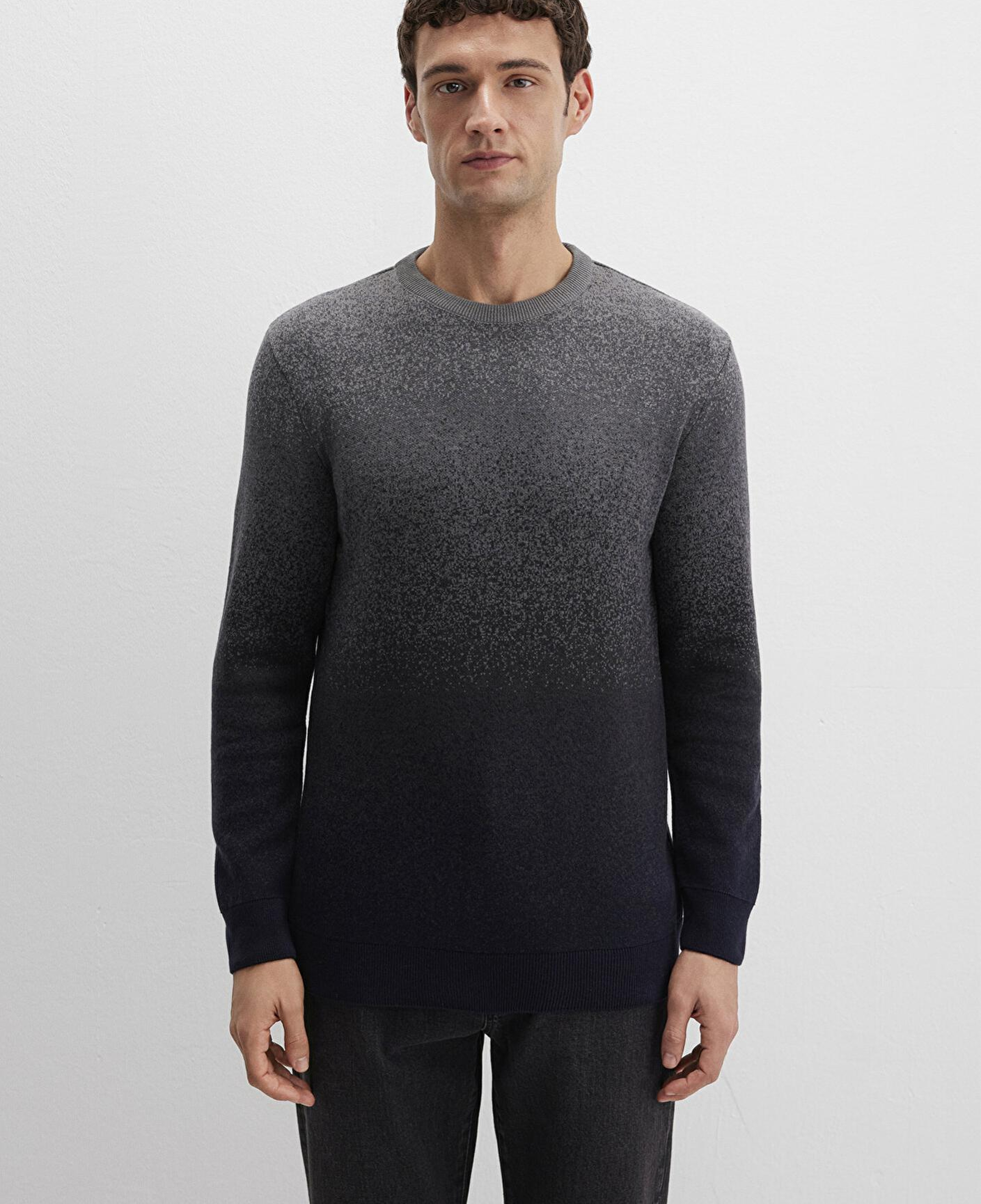 Mavi Bisiklet Yaka Gri Kazak Slim Fit / Dar Kesim 070779-34686