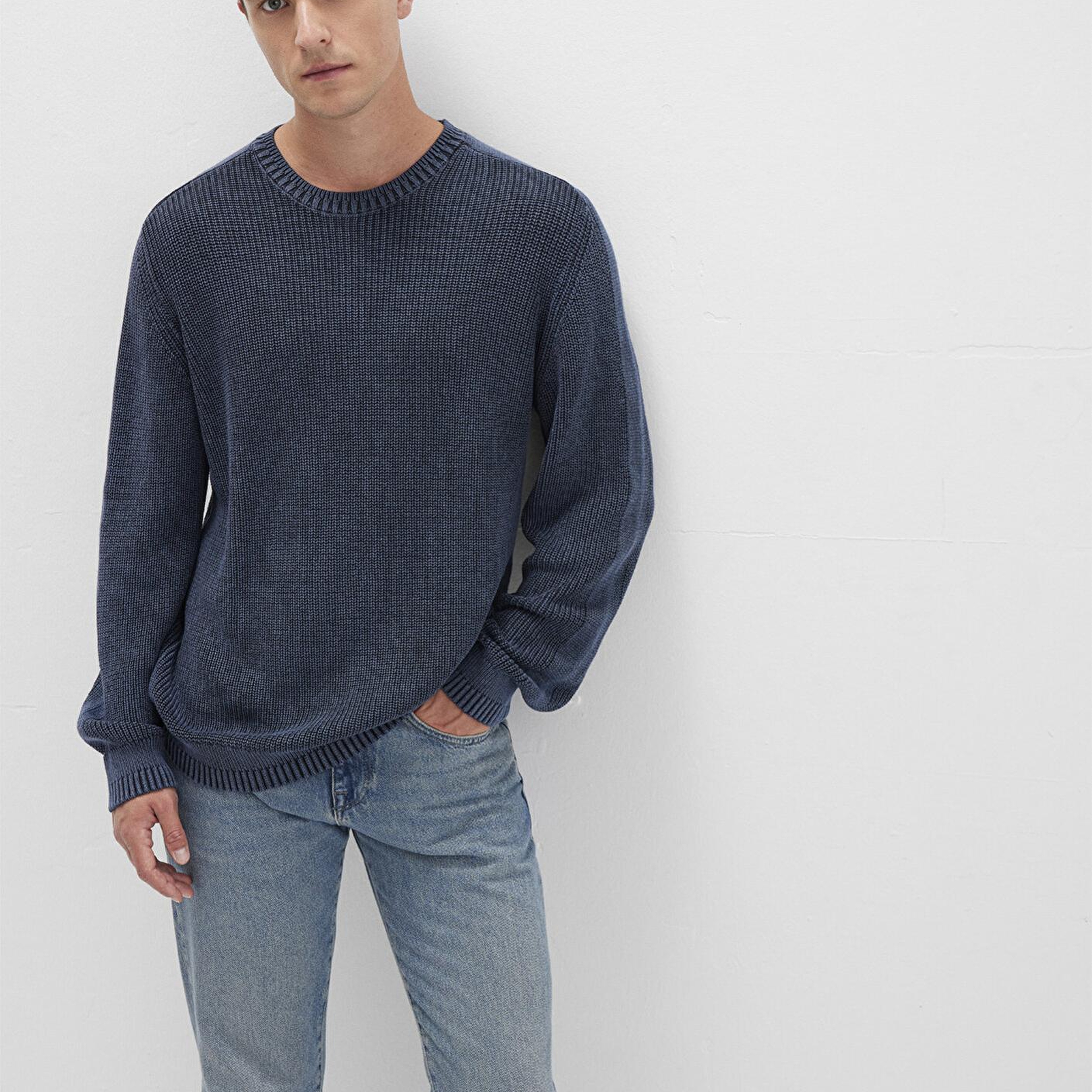 Mavi Bisiklet Yaka Lacivert Kazak Slim Fit / Dar Kesim 070767-34319