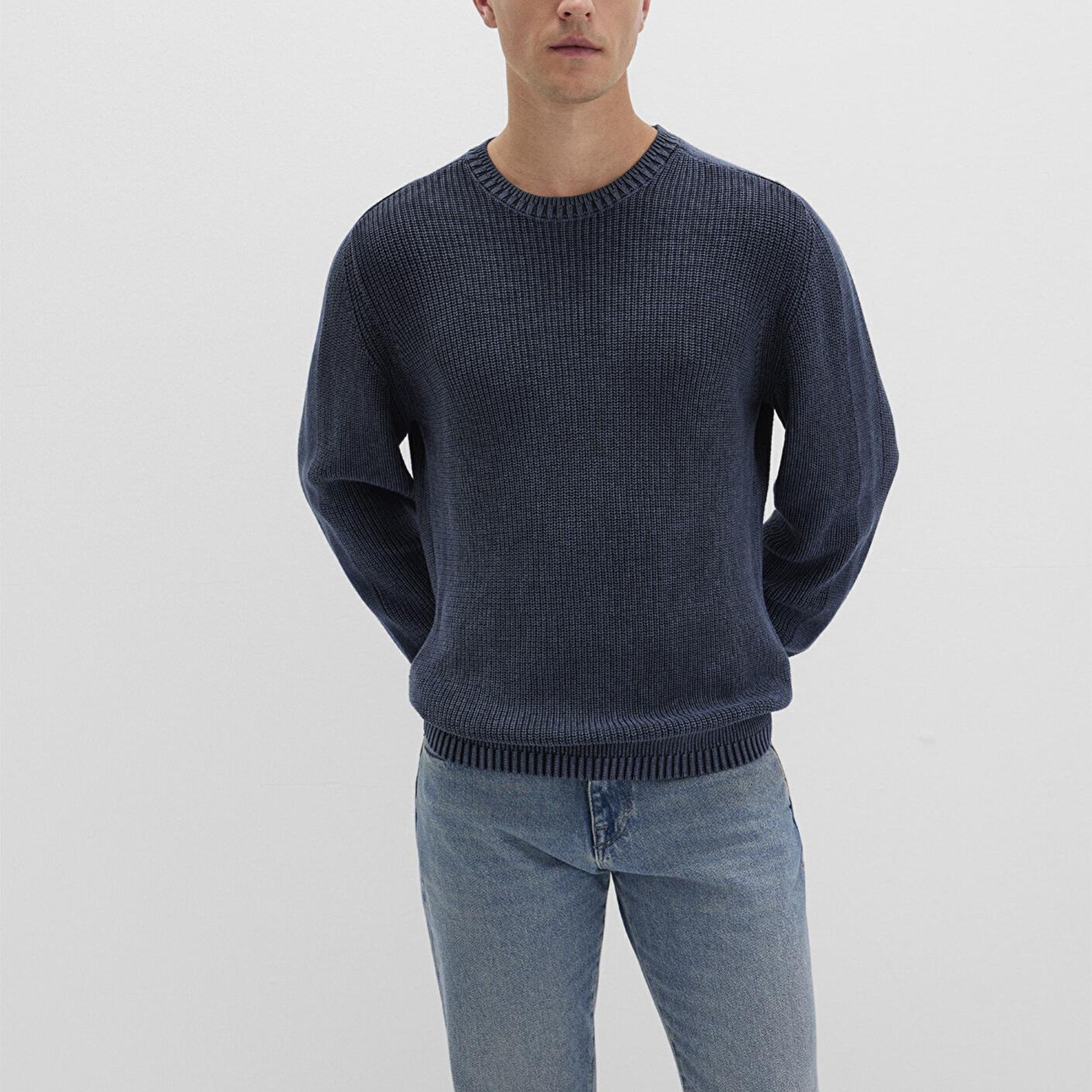 Mavi Bisiklet Yaka Lacivert Kazak Slim Fit / Dar Kesim 070767-34319