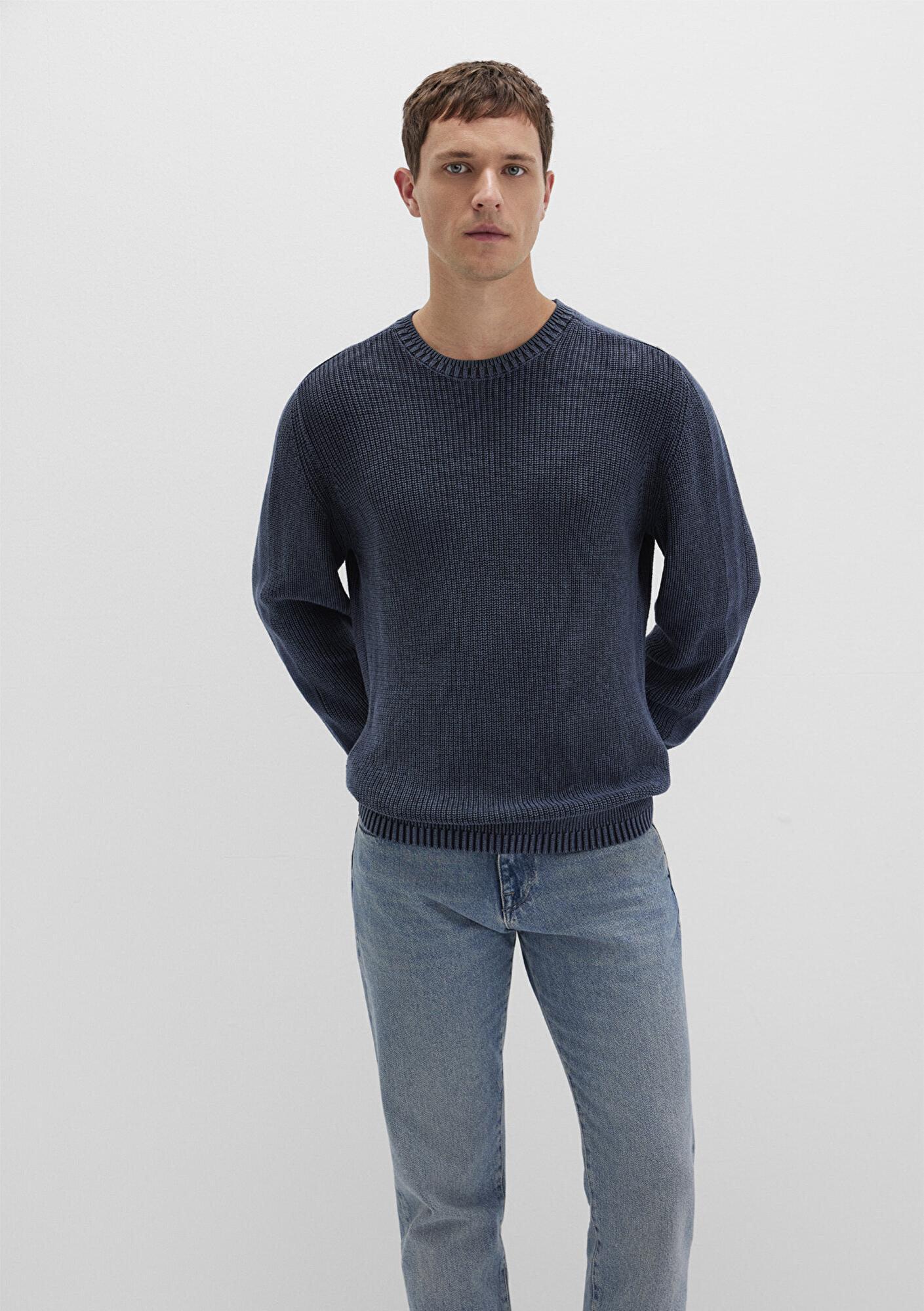 Mavi Bisiklet Yaka Lacivert Kazak Slim Fit / Dar Kesim 070767-34319