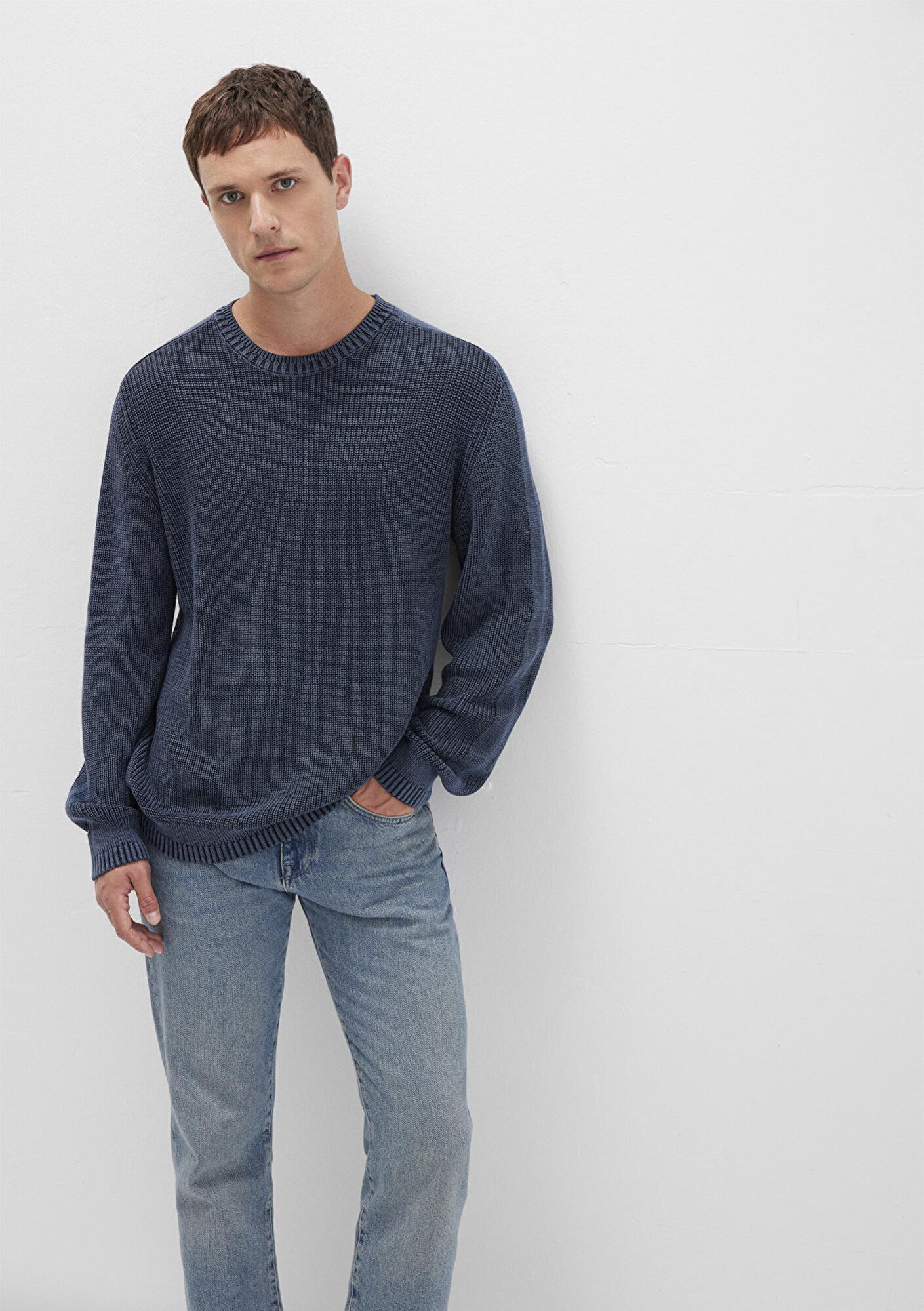 Mavi Bisiklet Yaka Lacivert Kazak Slim Fit / Dar Kesim 070767-34319