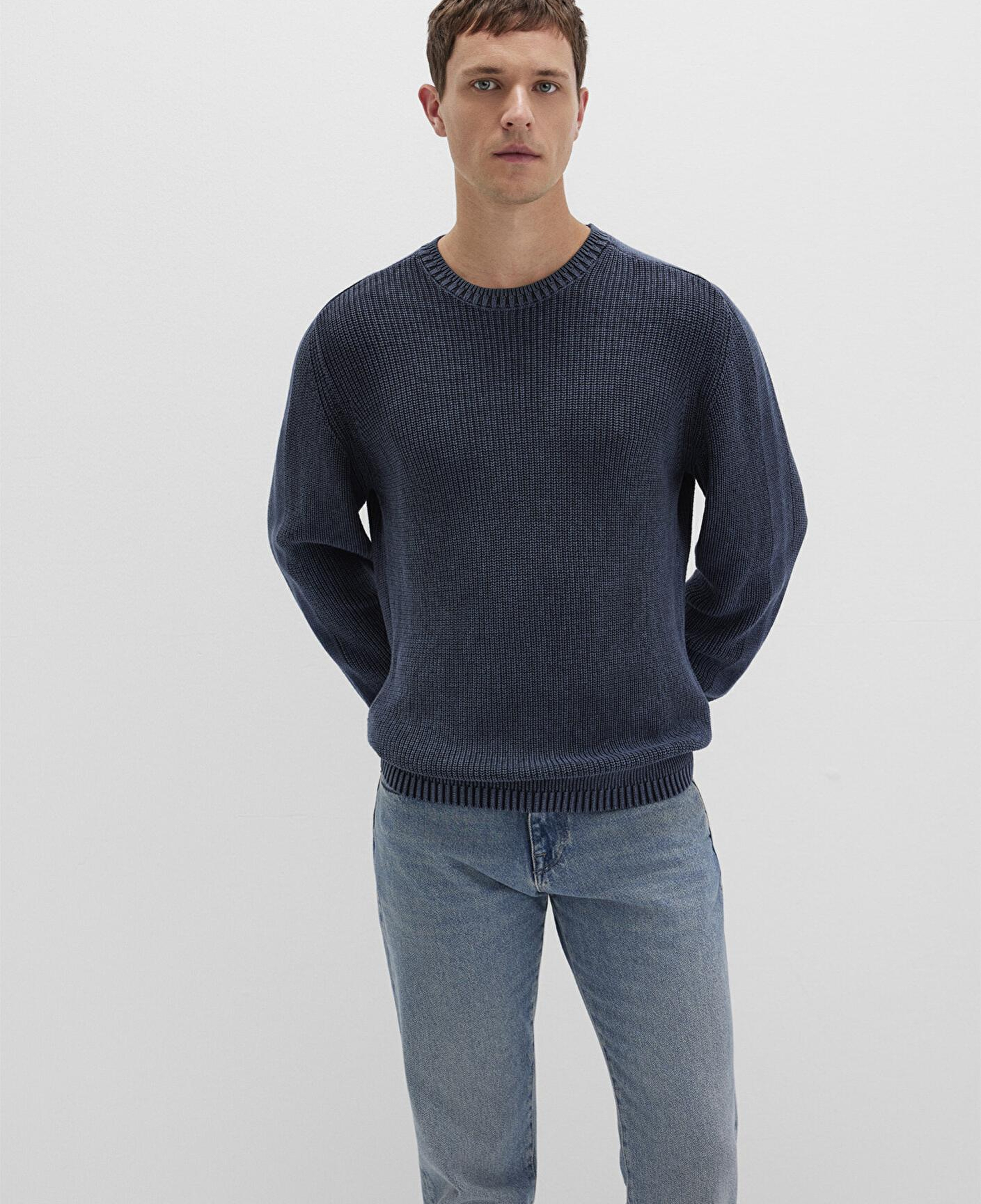 Mavi Bisiklet Yaka Lacivert Kazak Slim Fit / Dar Kesim 070767-34319