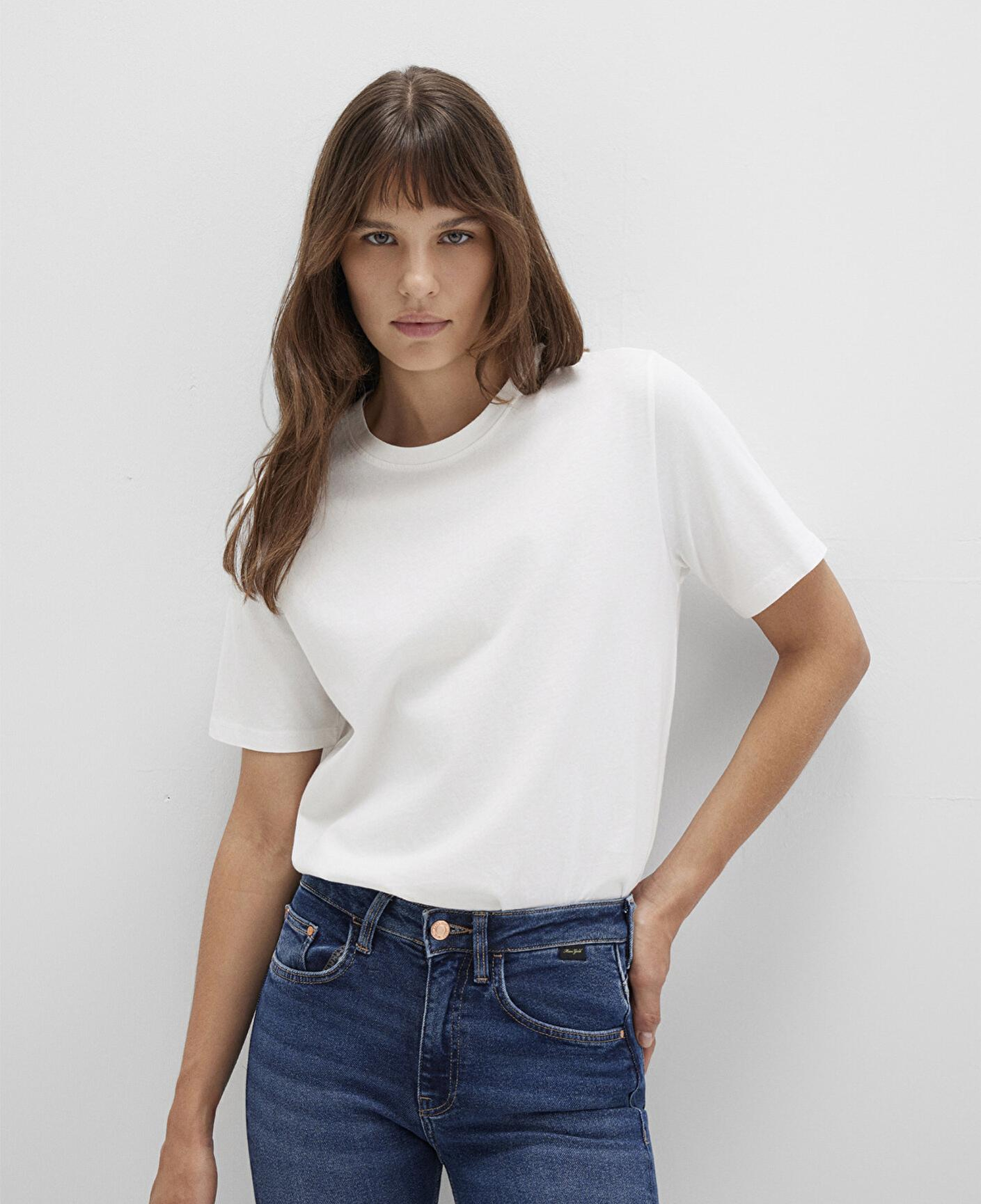 Mavi Ekru Basic Tişört Regular Fit / Normal Kesim 1600965-33389