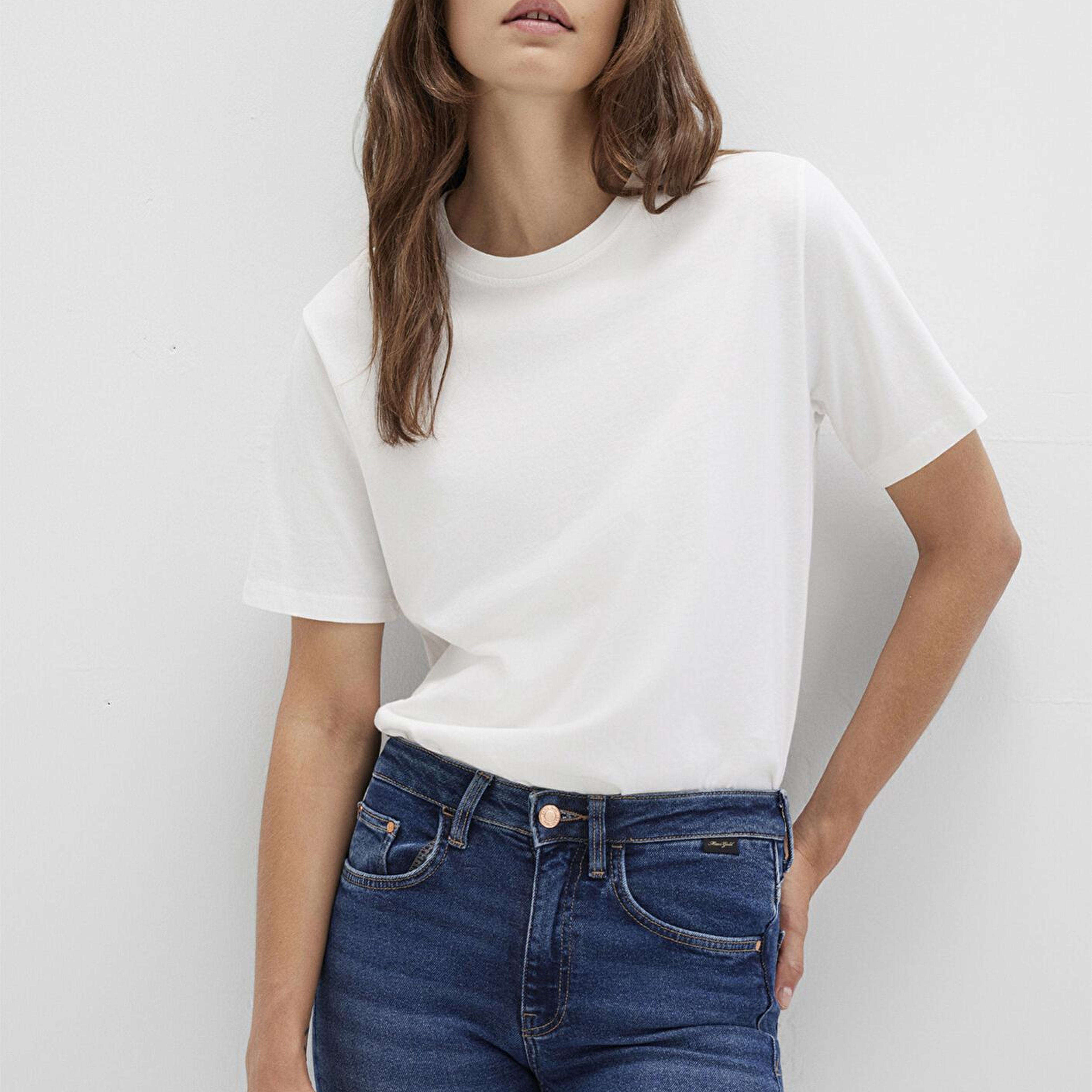 Mavi Ekru Basic Tişört Regular Fit / Normal Kesim 1600965-33389