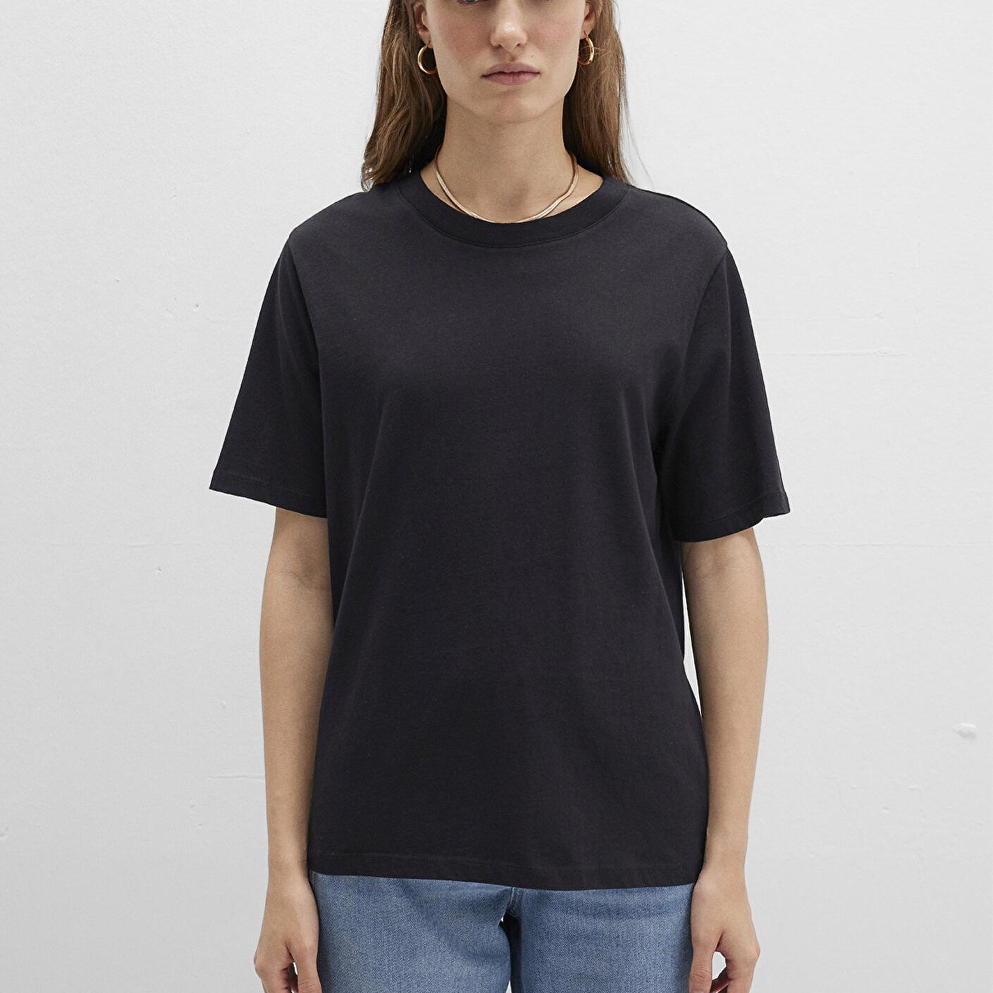 Mavi Bisiklet Yaka Siyah Basic Tişört Regular Fit / Normal Kesim 1600955-900