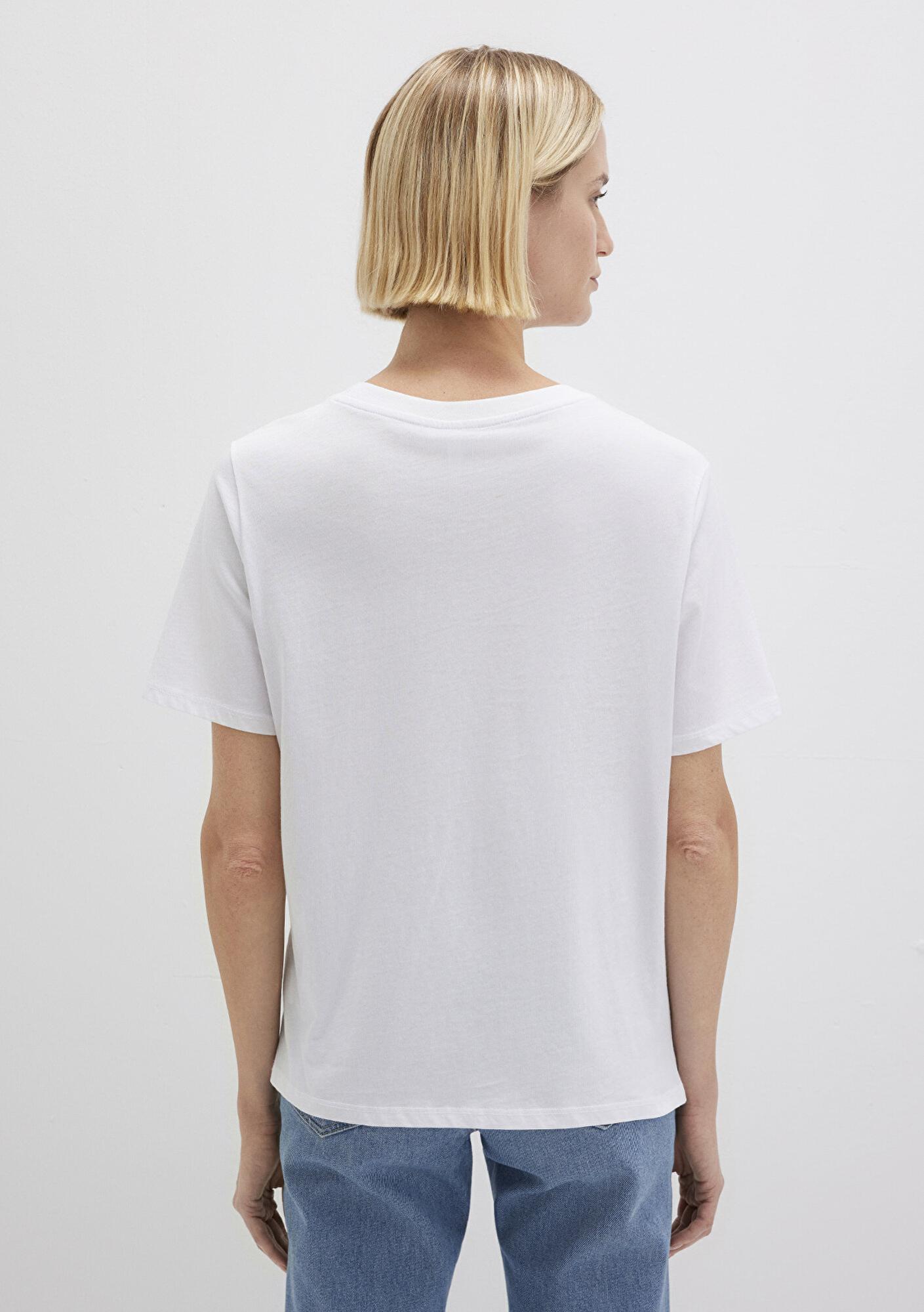 Mavi Bisiklet Yaka Beyaz Basic Tişört Regular Fit / Normal Kesim 1600955-620