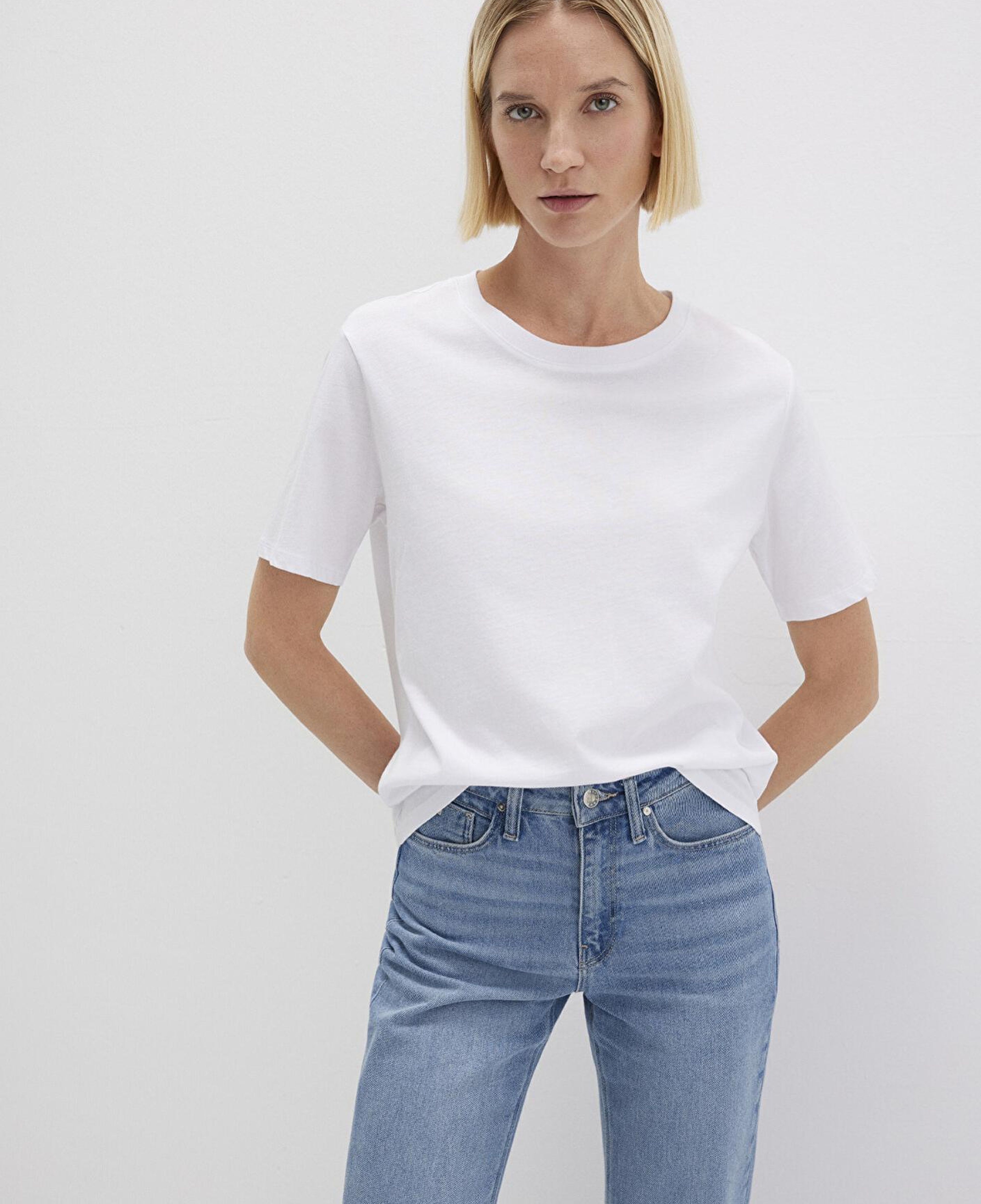 Mavi Bisiklet Yaka Beyaz Basic Tişört Regular Fit / Normal Kesim 1600955-620