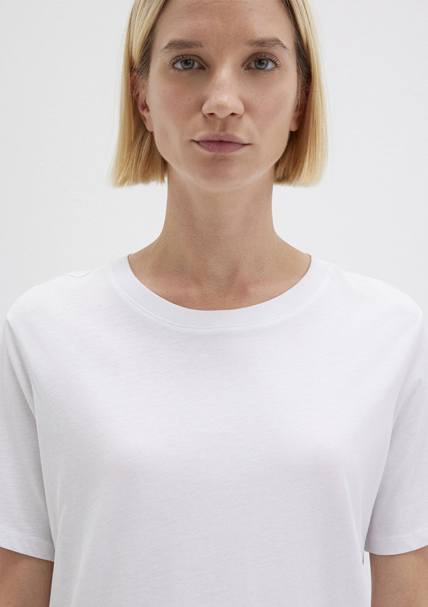 Mavi Bisiklet Yaka Beyaz Basic Tişört Regular Fit / Normal Kesim 1600955-620