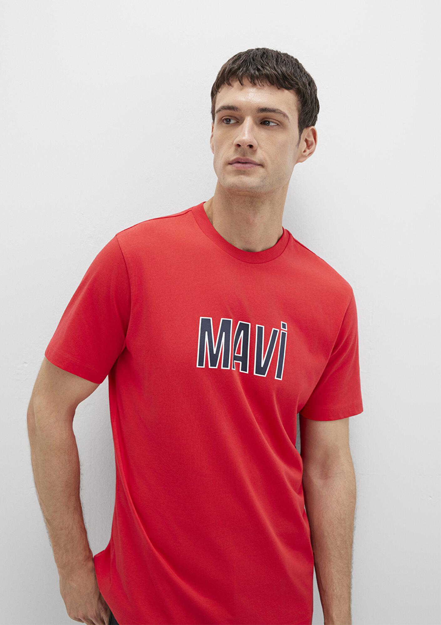 Mavi Mavi Logo Baskılı Kırmızı Tişört Regular Fit / Normal Kesim 066842-33099