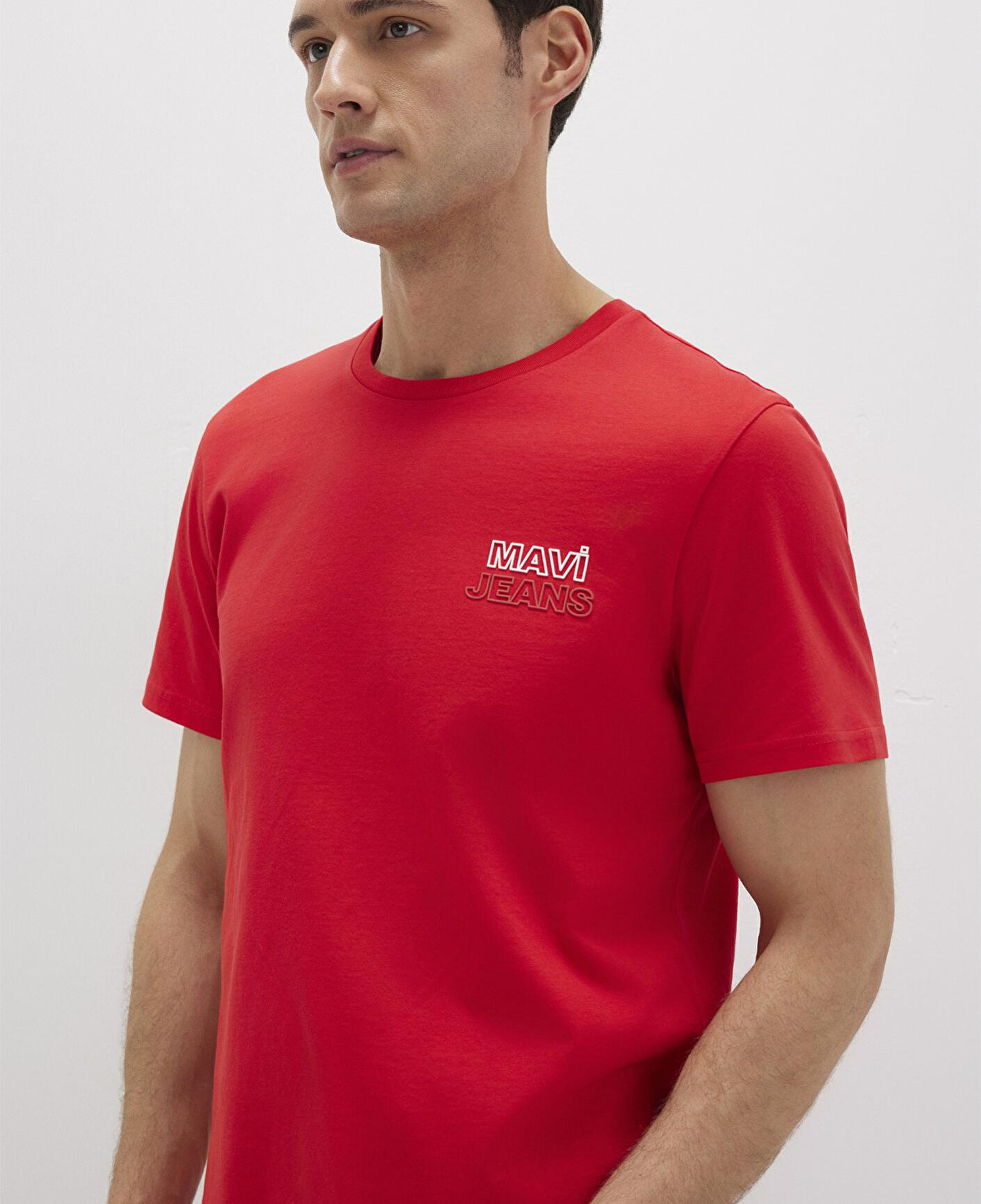 Mavi Mavi Jeans Baskılı Kırmızı Tişört Slim Fit / Dar Kesim 066841-33099