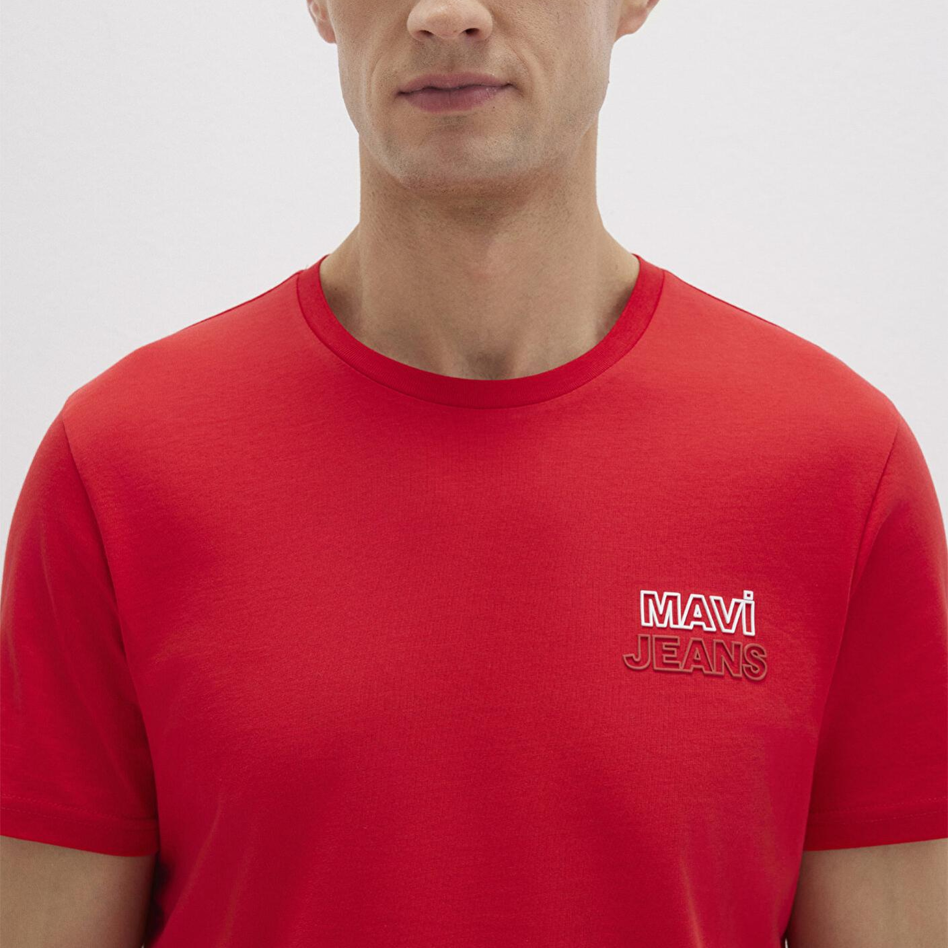 Mavi Mavi Jeans Baskılı Kırmızı Tişört Slim Fit / Dar Kesim 066841-33099