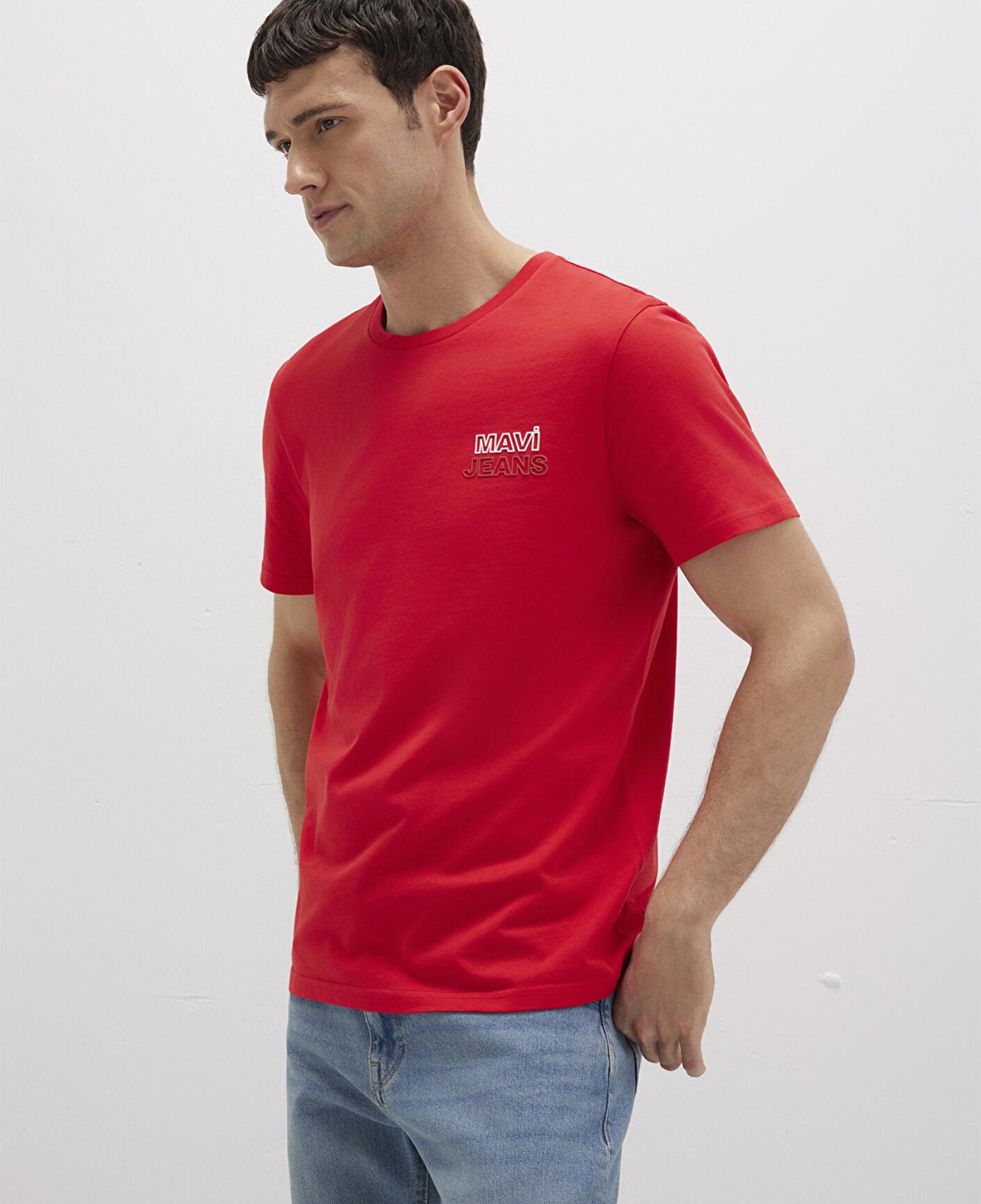 Mavi Mavi Jeans Baskılı Kırmızı Tişört Slim Fit / Dar Kesim 066841-33099