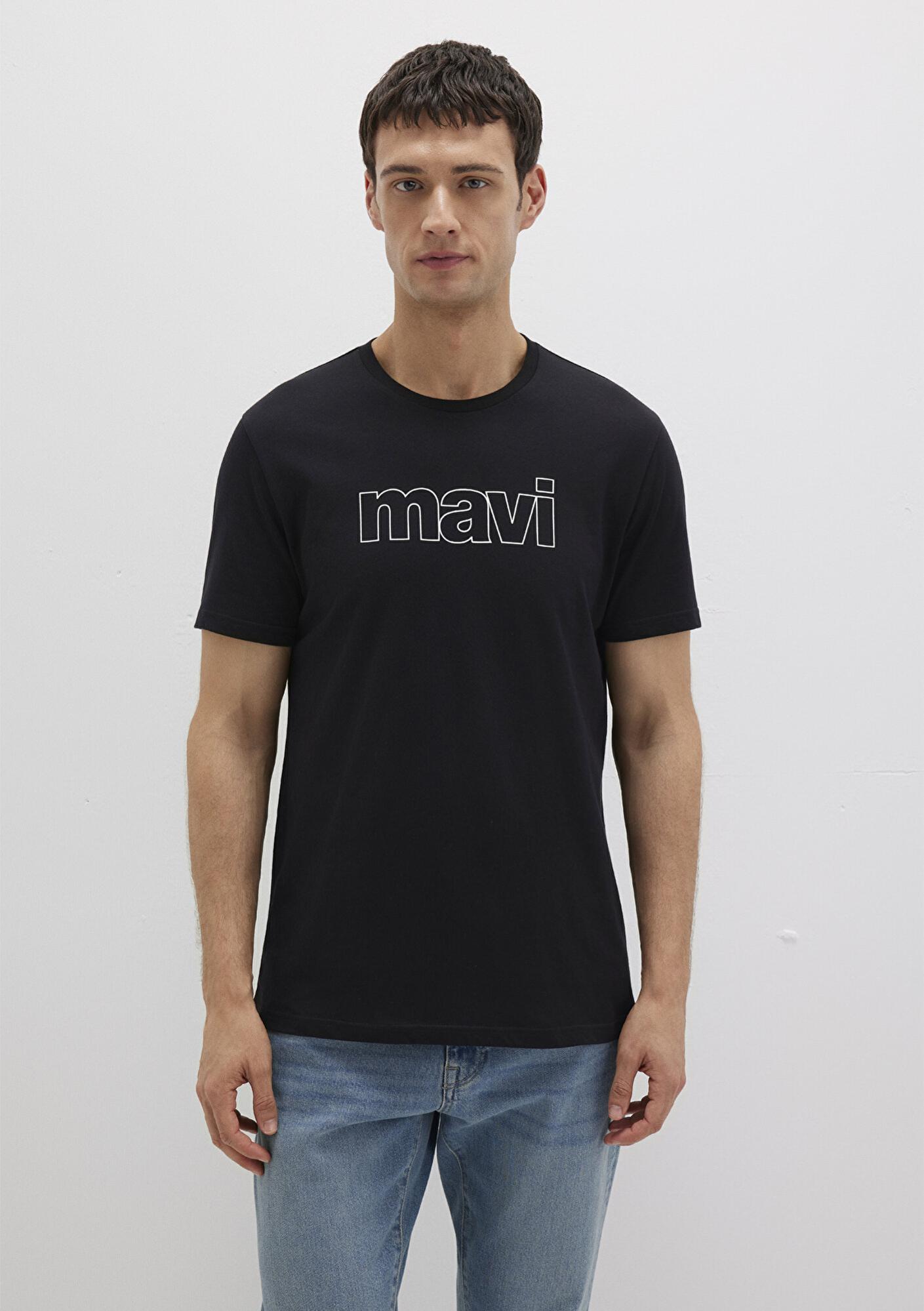 Mavi Mavi Logo Baskılı Siyah Tişört Slim Fit / Dar Kesim 065781-900