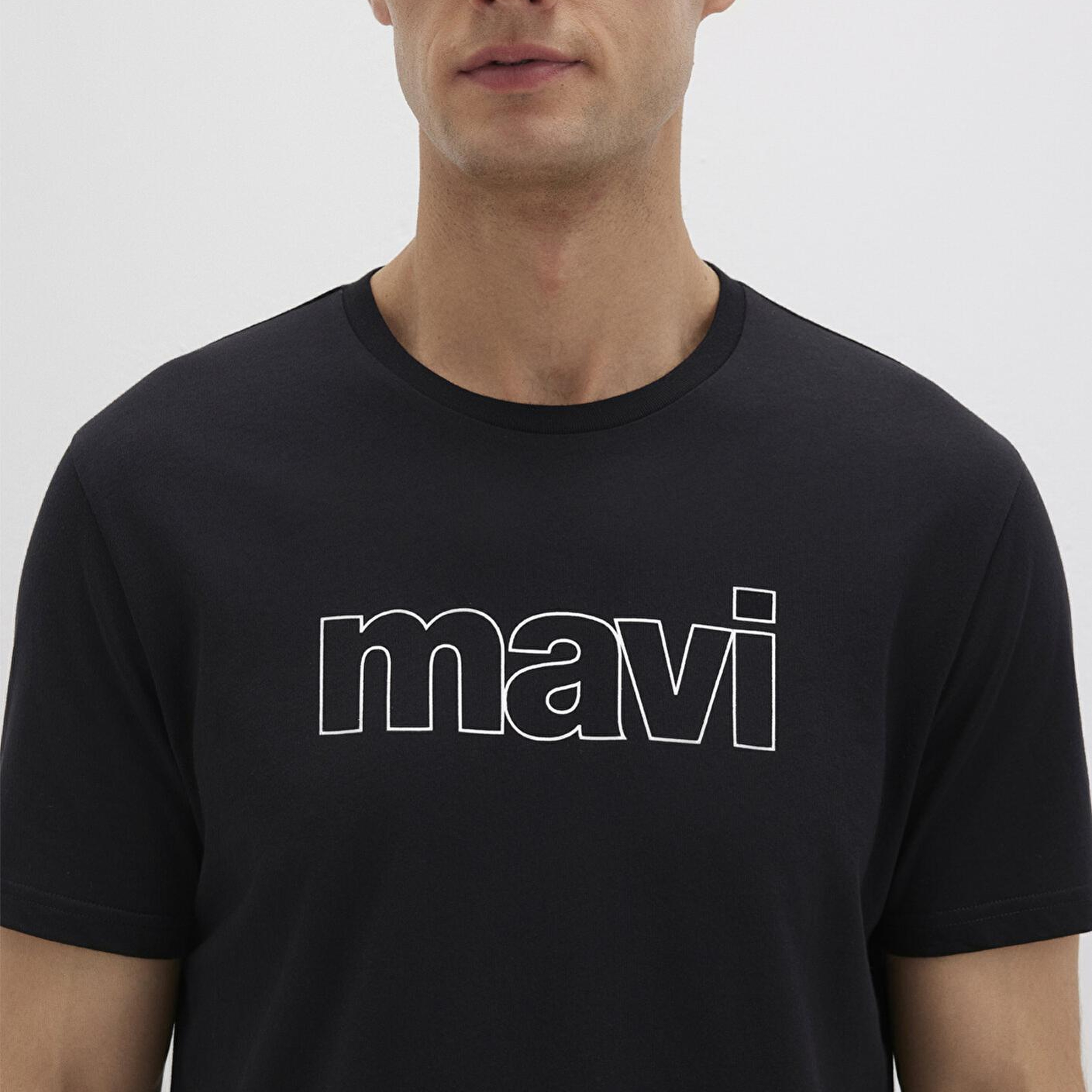 Mavi Mavi Logo Baskılı Siyah Tişört Slim Fit / Dar Kesim 065781-900