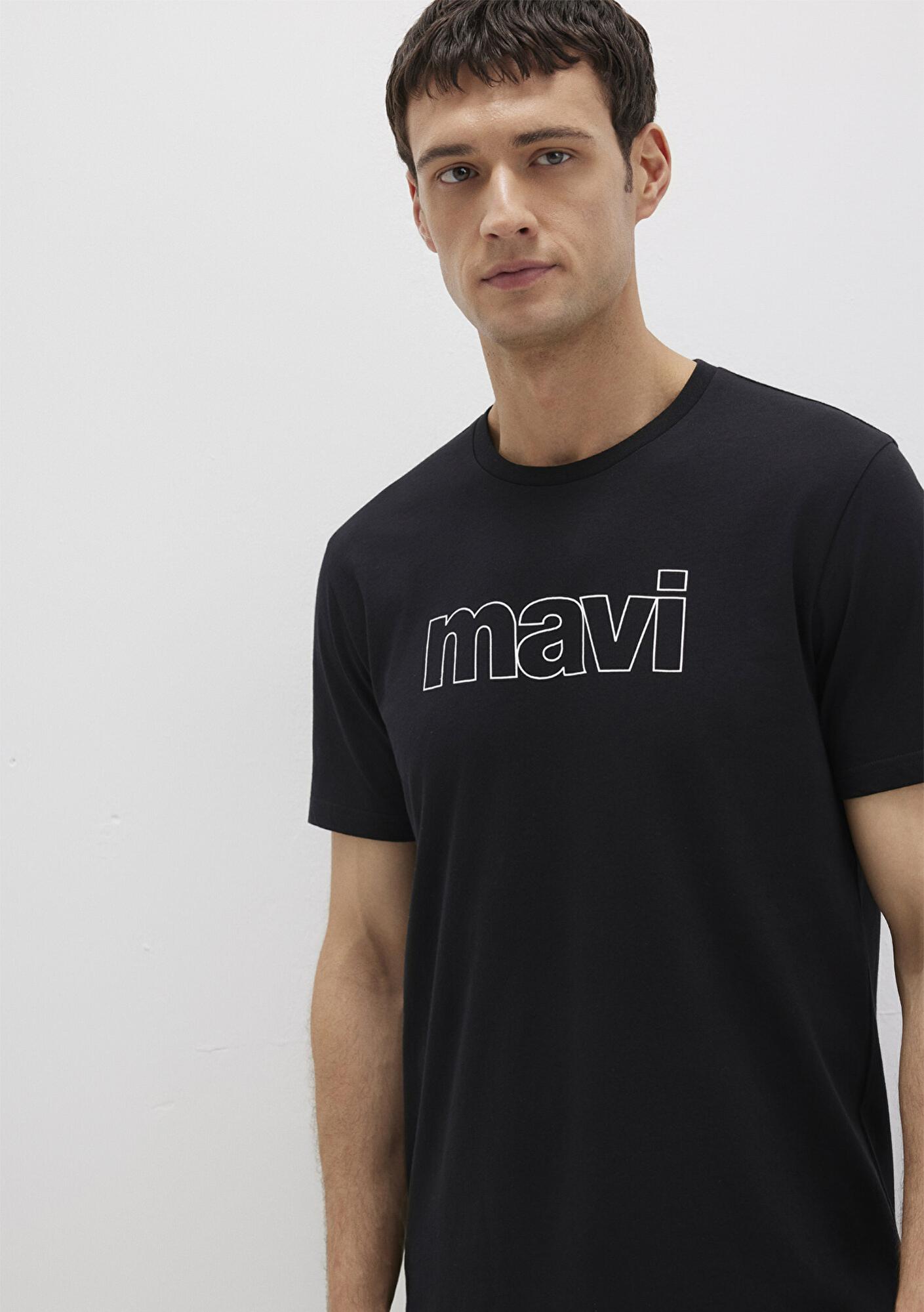 Mavi Mavi Logo Baskılı Siyah Tişört Slim Fit / Dar Kesim 065781-900
