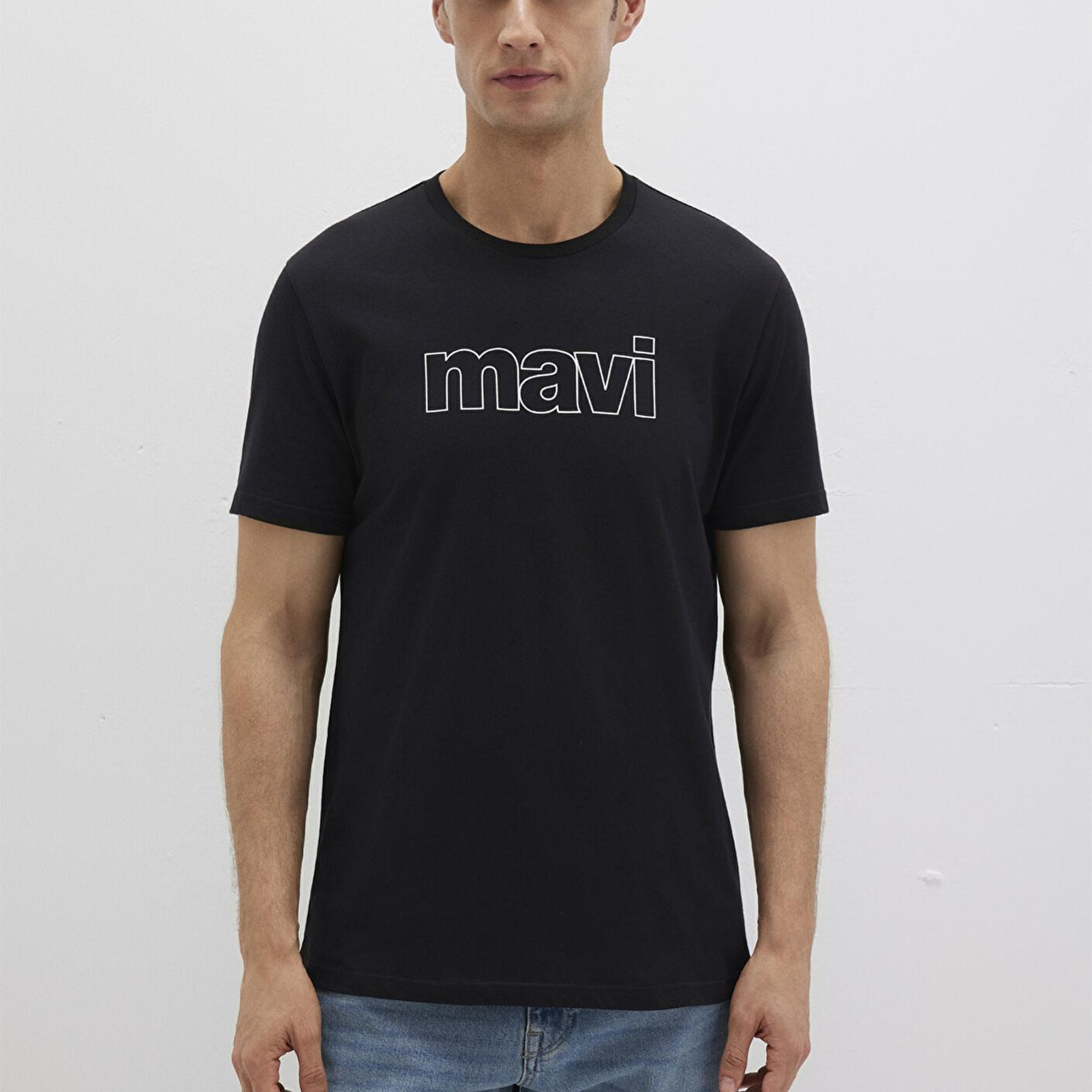 Mavi Mavi Logo Baskılı Siyah Tişört Slim Fit / Dar Kesim 065781-900