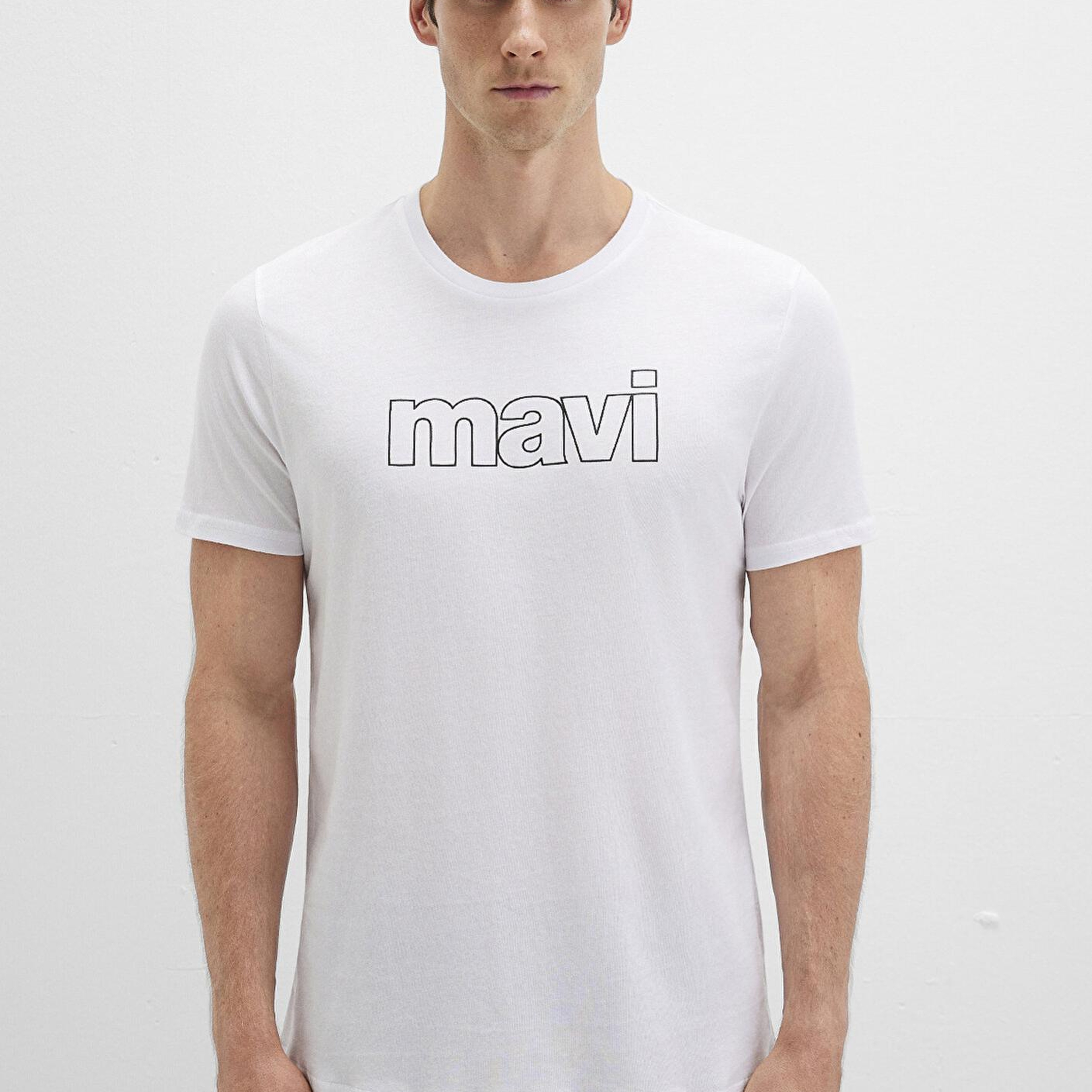 Mavi Mavi Logo Baskılı Beyaz Tişört Slim Fit / Dar Kesim 065781-620