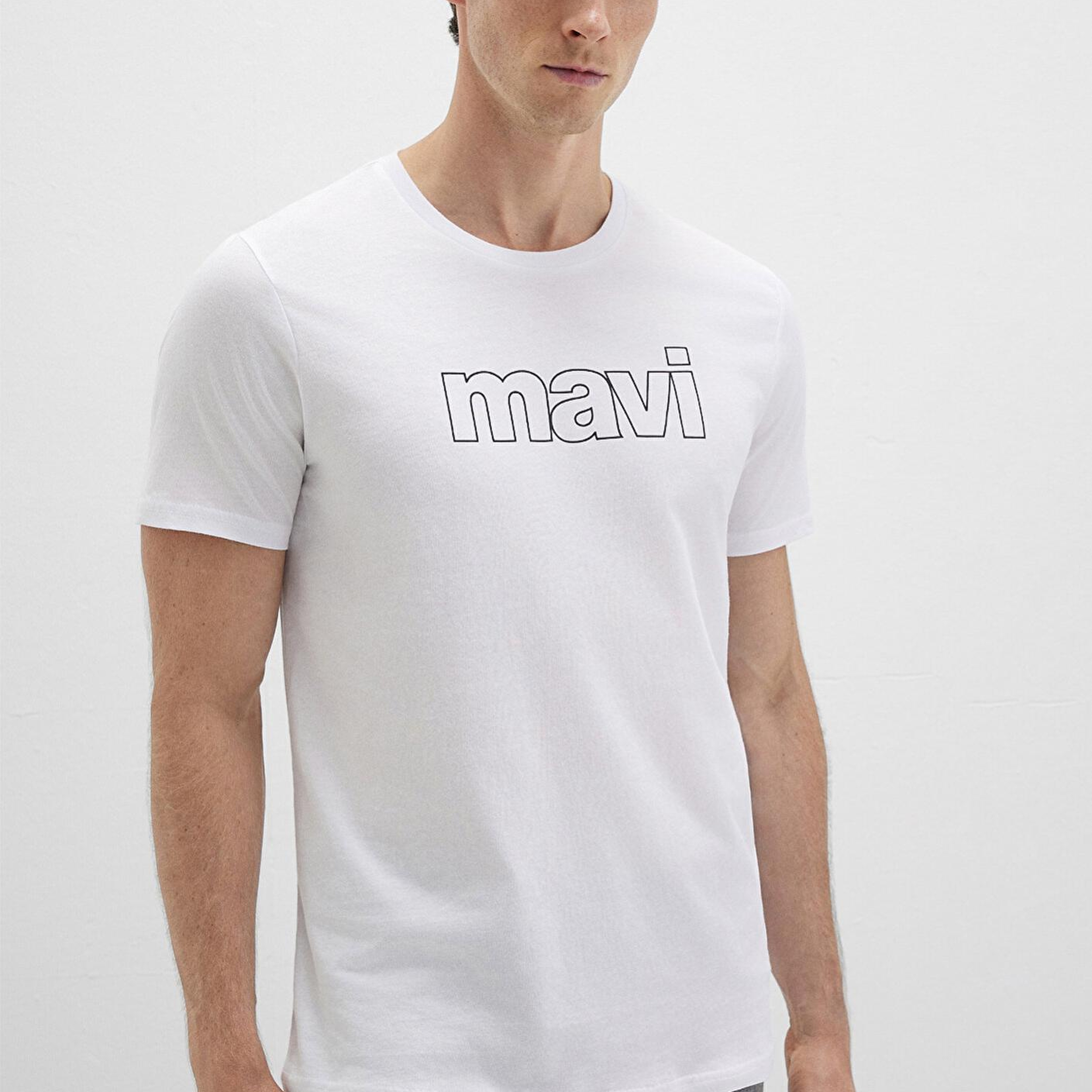 Mavi Mavi Logo Baskılı Beyaz Tişört Slim Fit / Dar Kesim 065781-620
