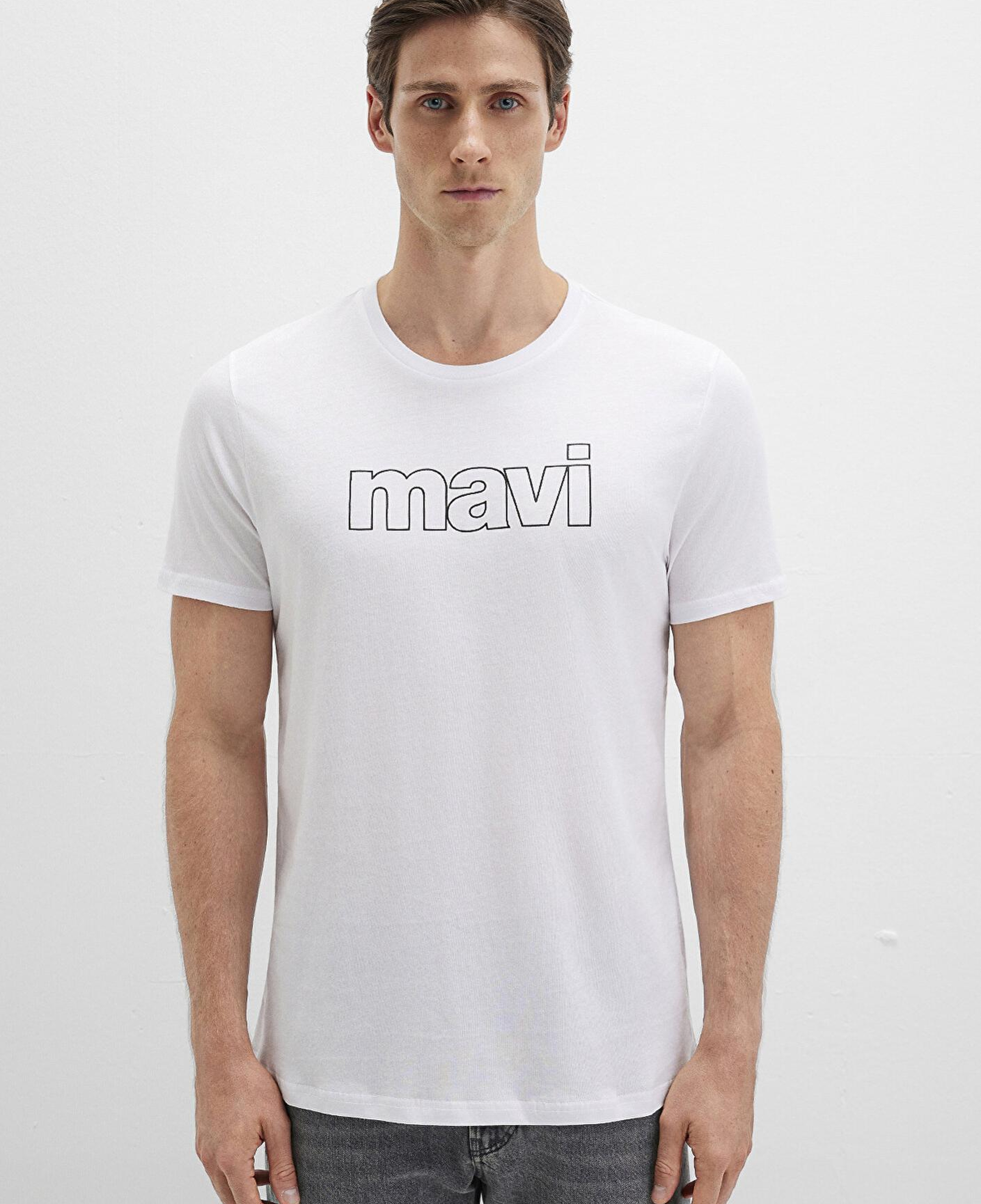 Mavi Mavi Logo Baskılı Beyaz Tişört Slim Fit / Dar Kesim 065781-620