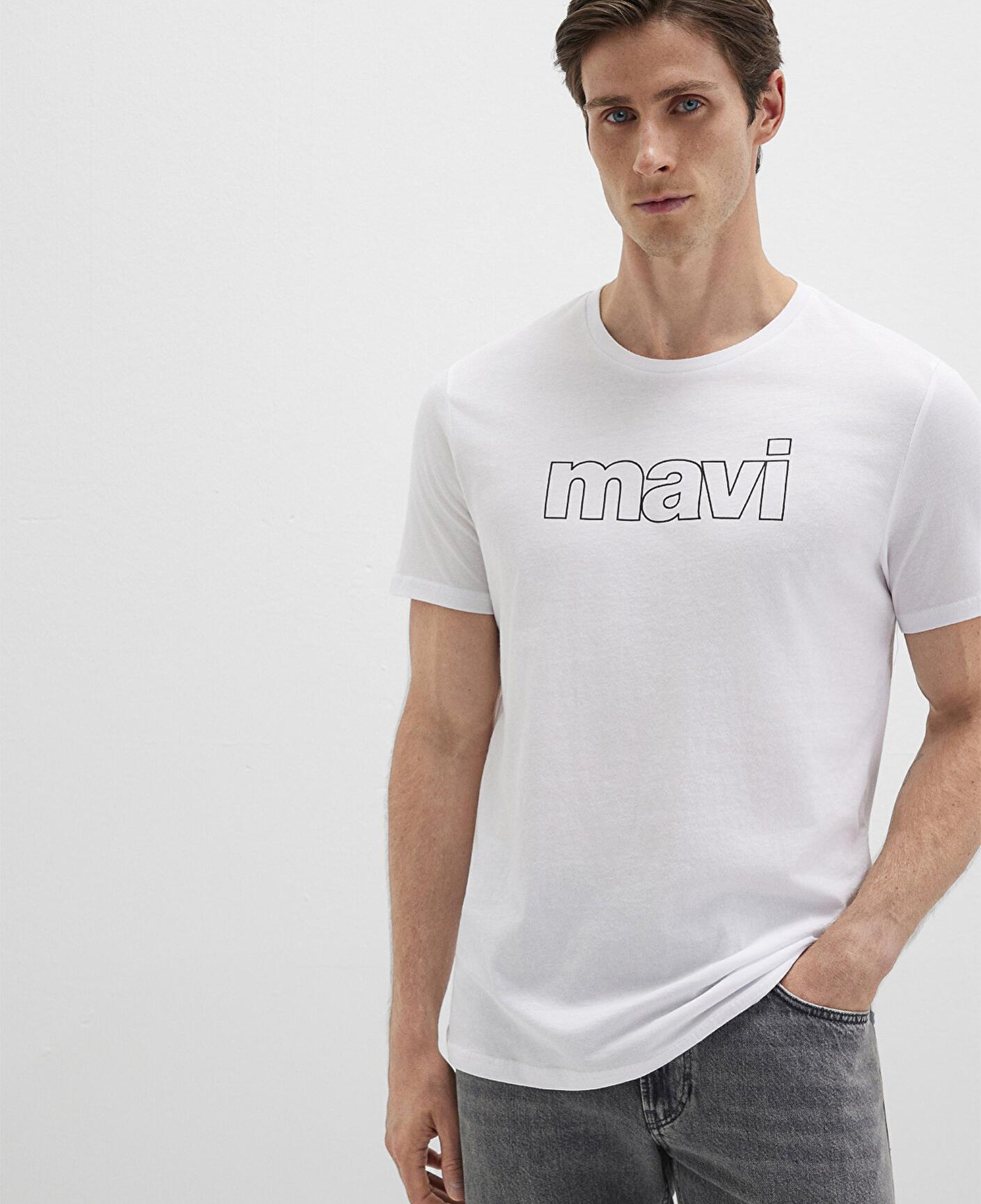Mavi Mavi Logo Baskılı Beyaz Tişört Slim Fit / Dar Kesim 065781-620
